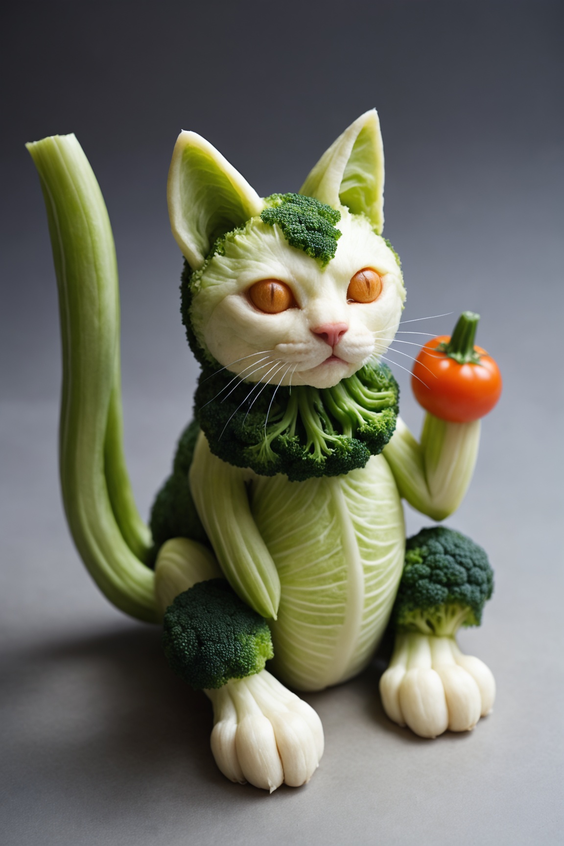 a cat made of vegetable on Tensor.Art