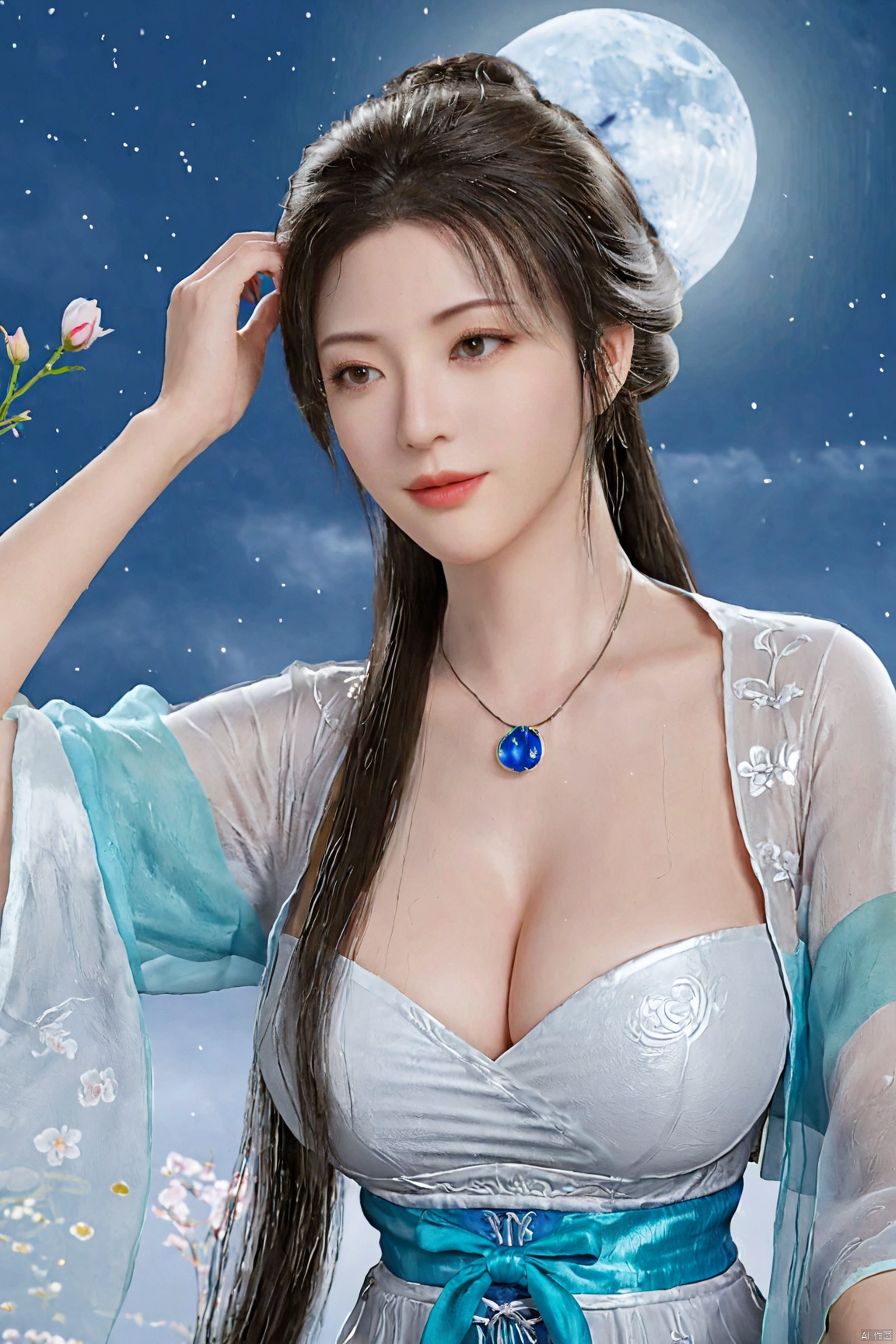 1girl,  Xnangongwan,  flower on Tensor.Art