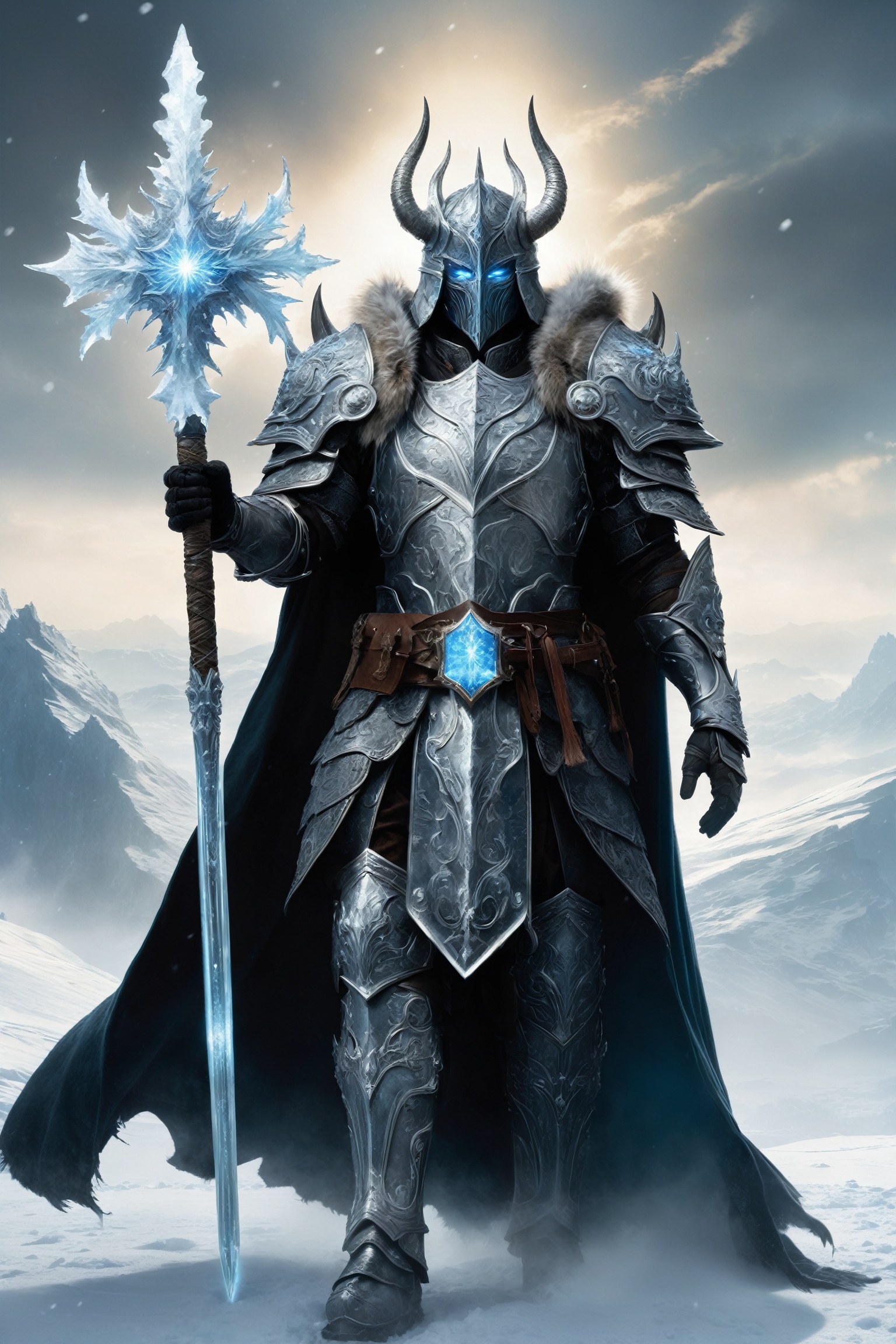 A stunning dynamic pose,  2handed war hammer highly detailed dark fantasy full body illustration of a mystic MAN. he walks...