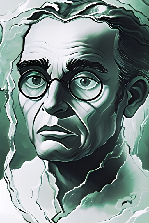 SSea,  Portrait,  a man with round glasses and a grey suit on Tensor.Art