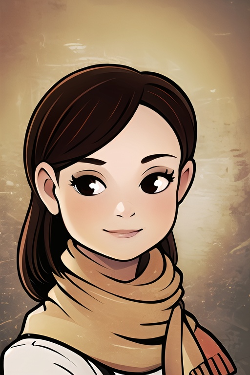 SSea,  Portrait,  a girl with a scarf wih mushrooms on it on Tensor.Art