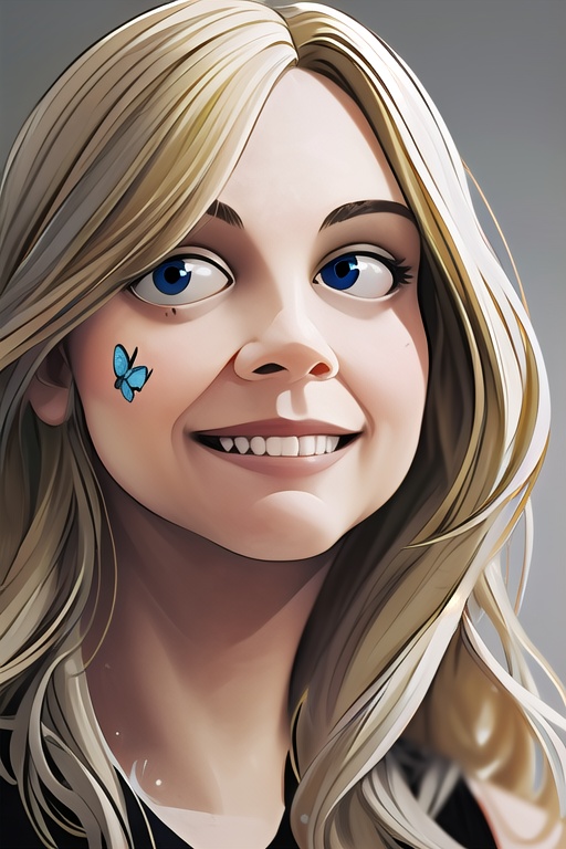 SSea,  Portrait,  a woman with a tattoo of a butterfly on her face on Tensor.Art
