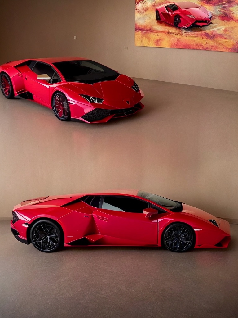 Realistic,  high quality,  a red Lamborghini car on Tensor.Art