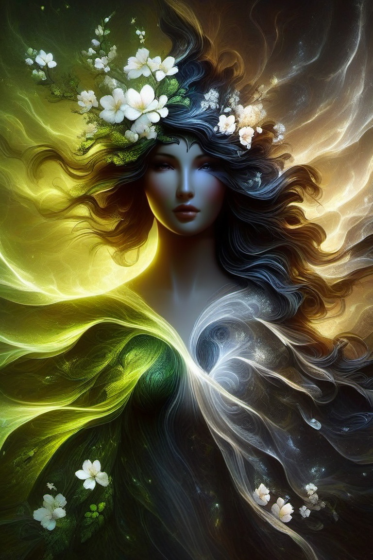 Highly detailed,  highly cinematic,  close-up image of a goddess of nature over the world on Tensor.Art