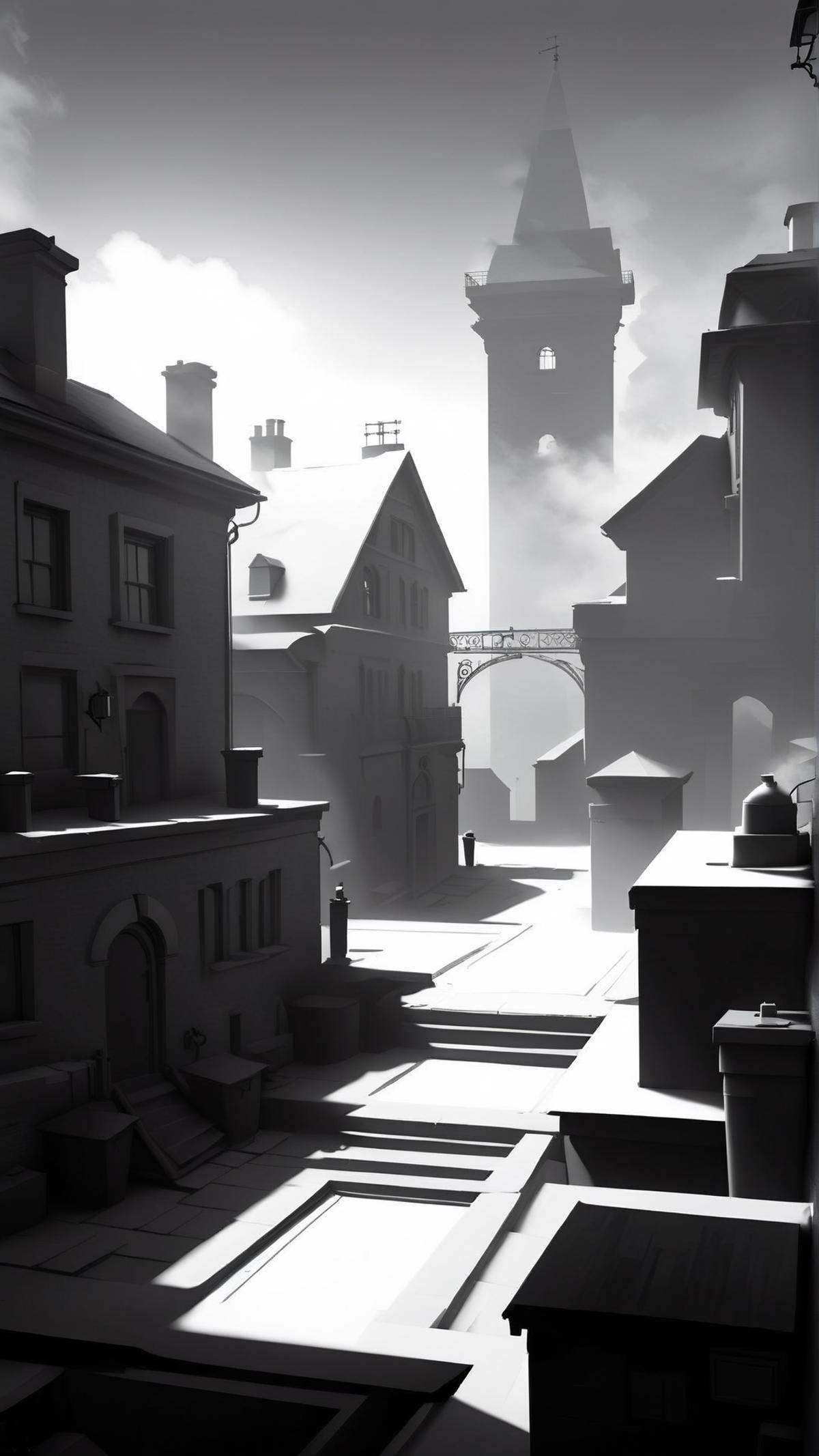 <lora:WhiteboxStyleXL:1>WhiteboxStyle Swiss Bank Security Maze: Biometric scanners, silent alarms, gold vaults, encrypted computers, spy gadgets. monochrome, ambient occlusion, <lora:WhiteboxStyle:0.8> WhiteboxStyle, Victorian London Rooftops: Chimney jumps, foggy alleys, cobbled pathways, detective chases, hidden attic rooms., (Masterpiece:1.3) (best quality:1.2) (high quality:1.1)