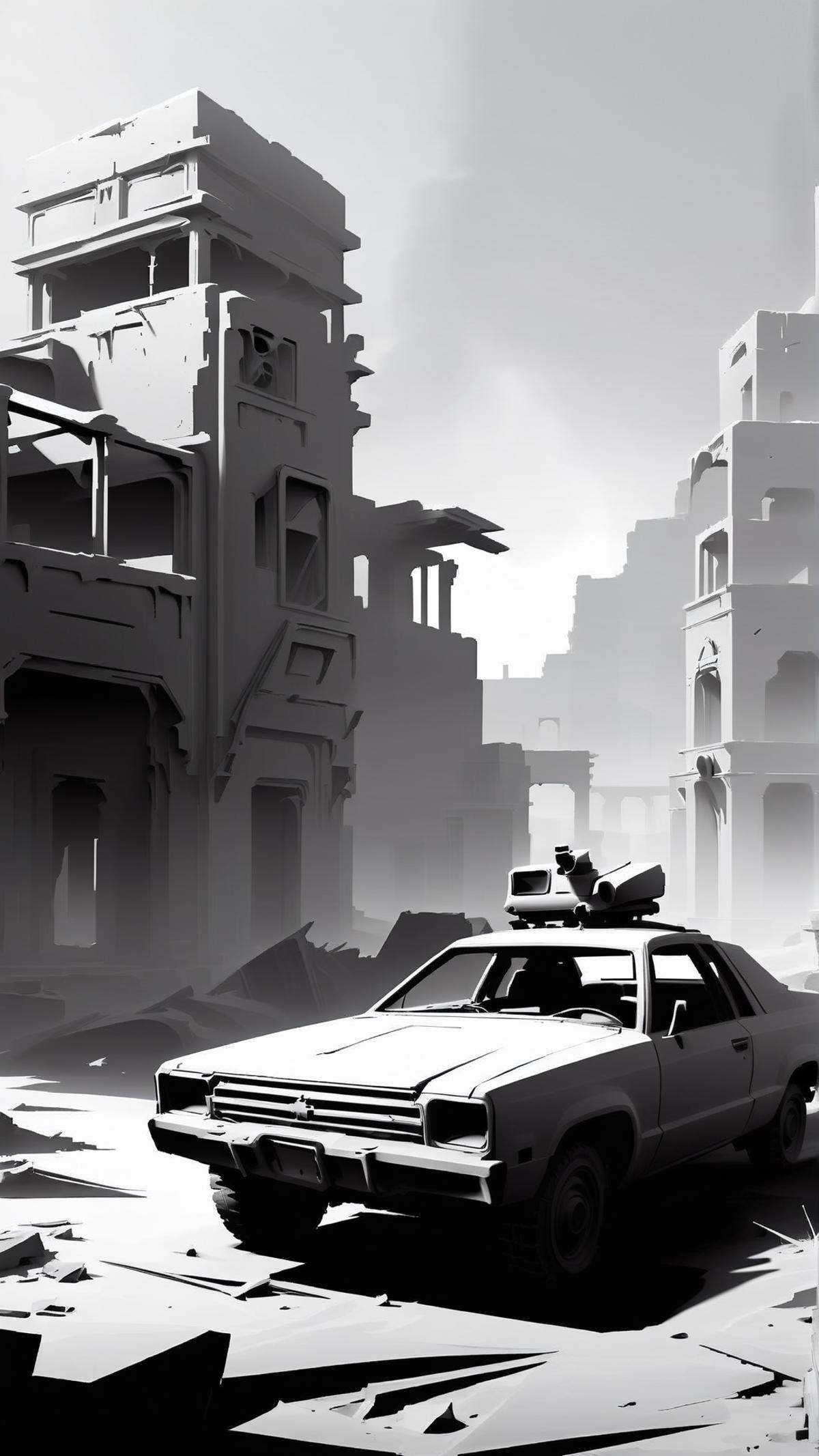 WhiteboxStyle burning desert monochrome,  ambient occlusion,  WhiteboxStyle on Tensor.Art
