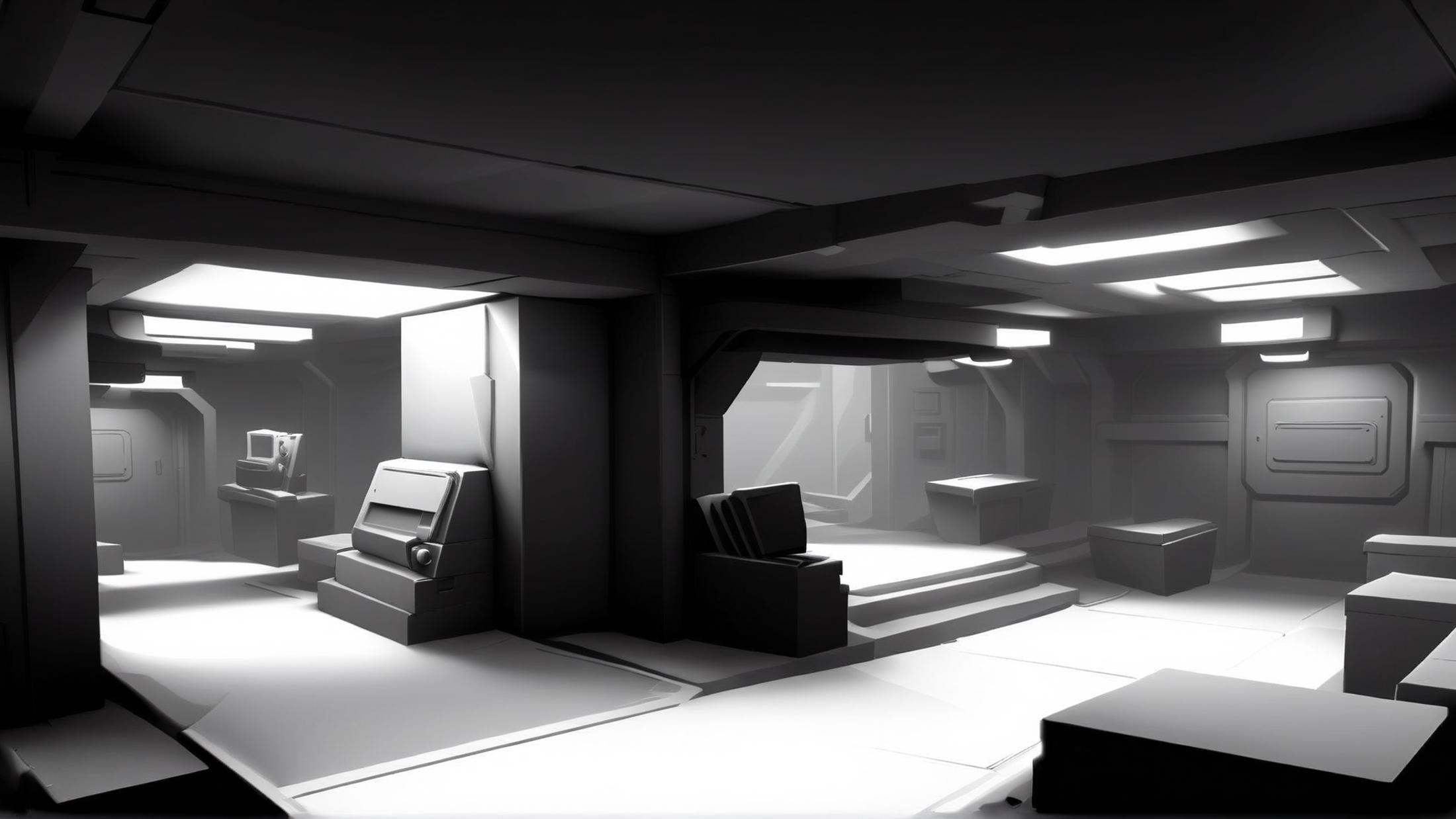 <lora:WhiteboxStyleXL:1>WhiteboxStyle virtual reality hub monochrome, ambient occlusion, <lora:WhiteboxStyle:0.8> WhiteboxStyle, underground bunker, (Masterpiece:1.3) (best quality:1.2) (high quality:1.1)