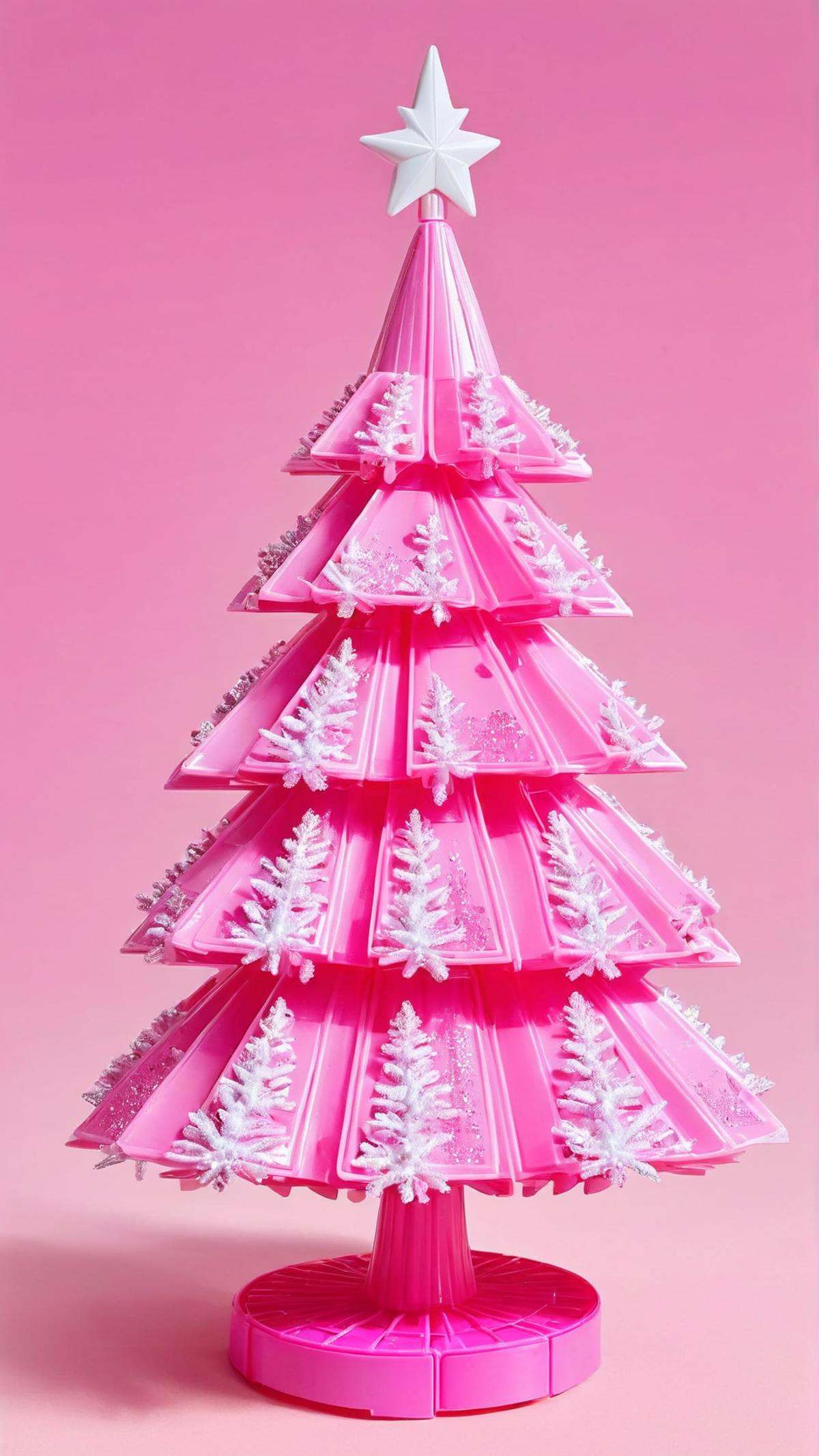 BarbieCore christmas tree,  pink plastic on Tensor.Art