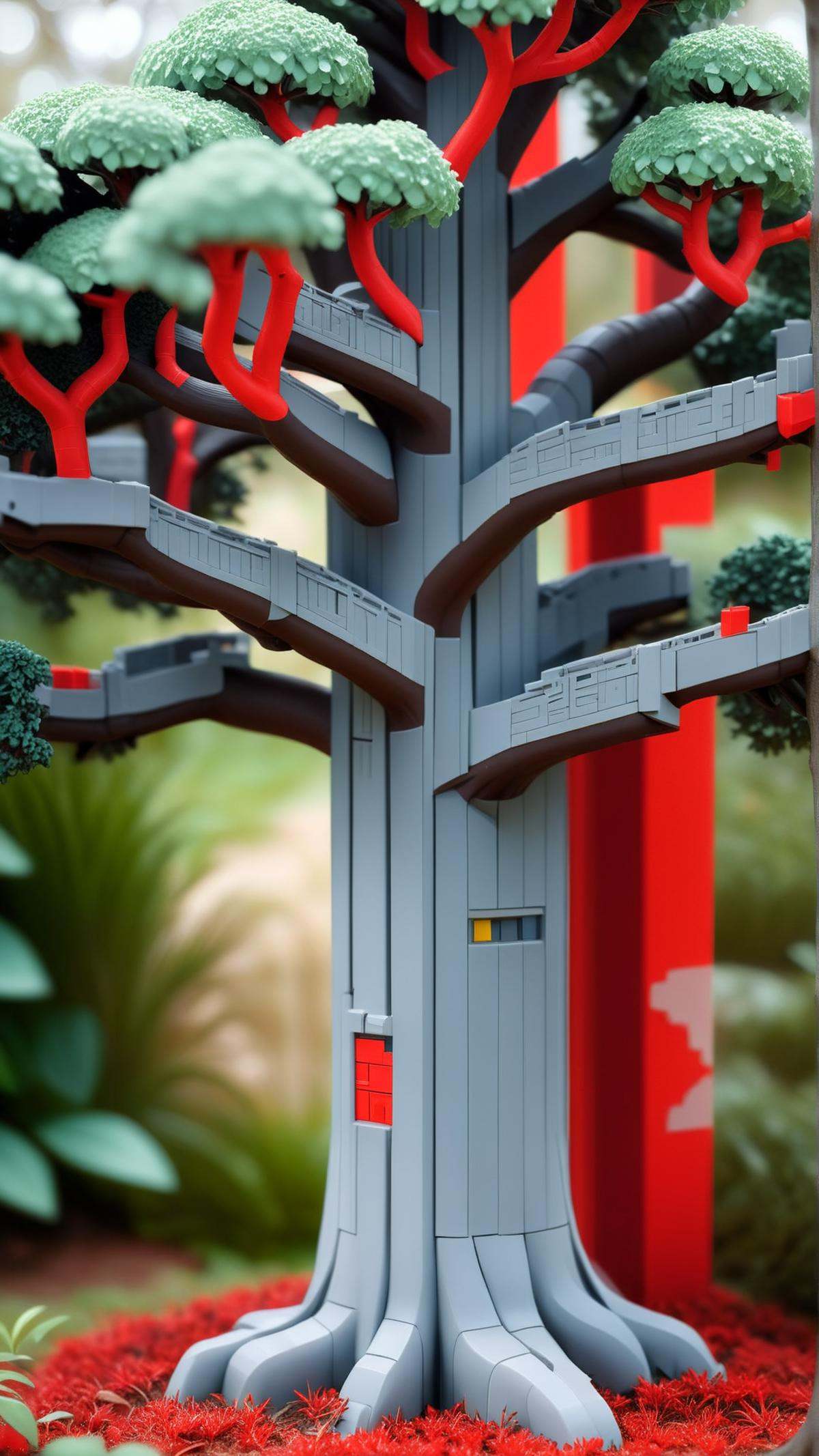 <lora:NESStyleXL:1>NESStylean ancient tree growing miniature civilizations within its bark, NES-inspired, gray plastic, red plastic, 24mm, (analog, cinematic, film grain:1.3), Bokeh DOF, (Masterpiece:1.3) (best quality:1.2) (high quality:1.1)