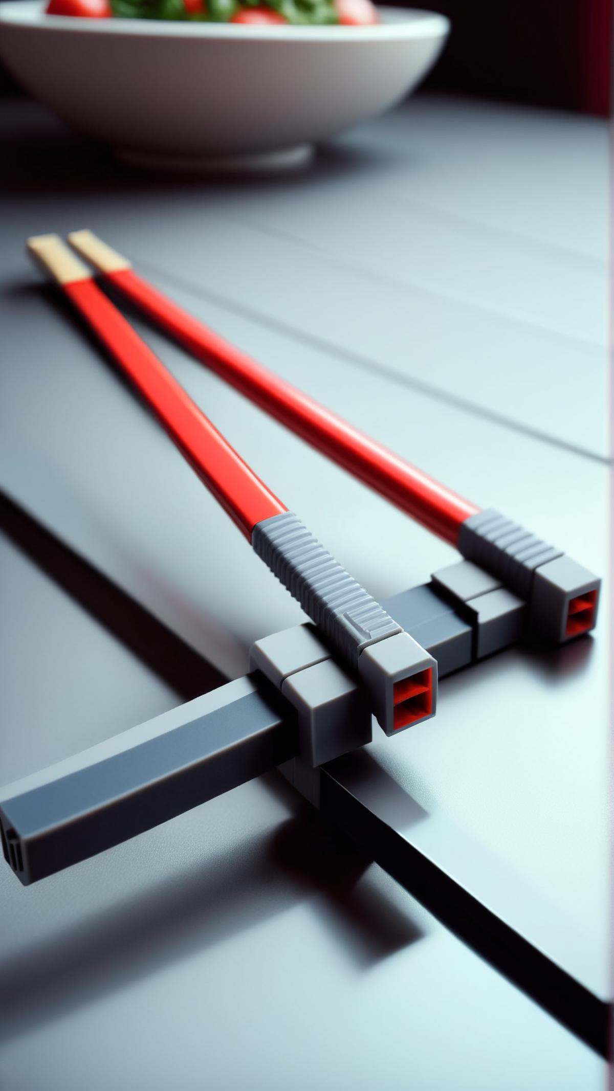 <lora:NESStyleXL:1>NESStyleChopstick, NES-inspired, gray plastic, red plastic, 24mm, (analog, cinematic, film grain:1.3), Bokeh DOF, (Masterpiece:1.3) (best quality:1.2) (high quality:1.1)