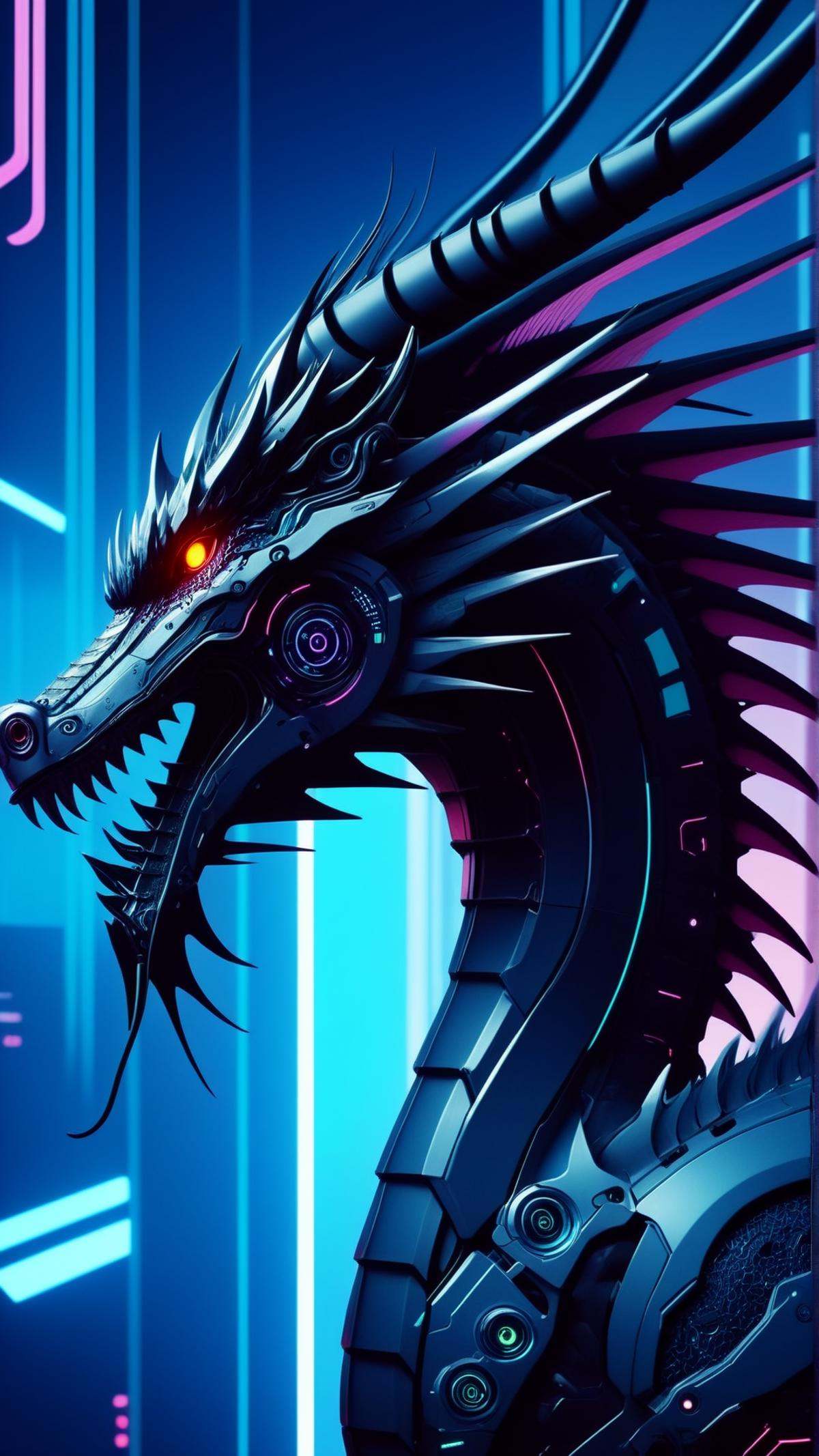 C7b3rp0nkStyle dragon,  cyberpunk,  sci-fi by mnemic on Tensor.Art