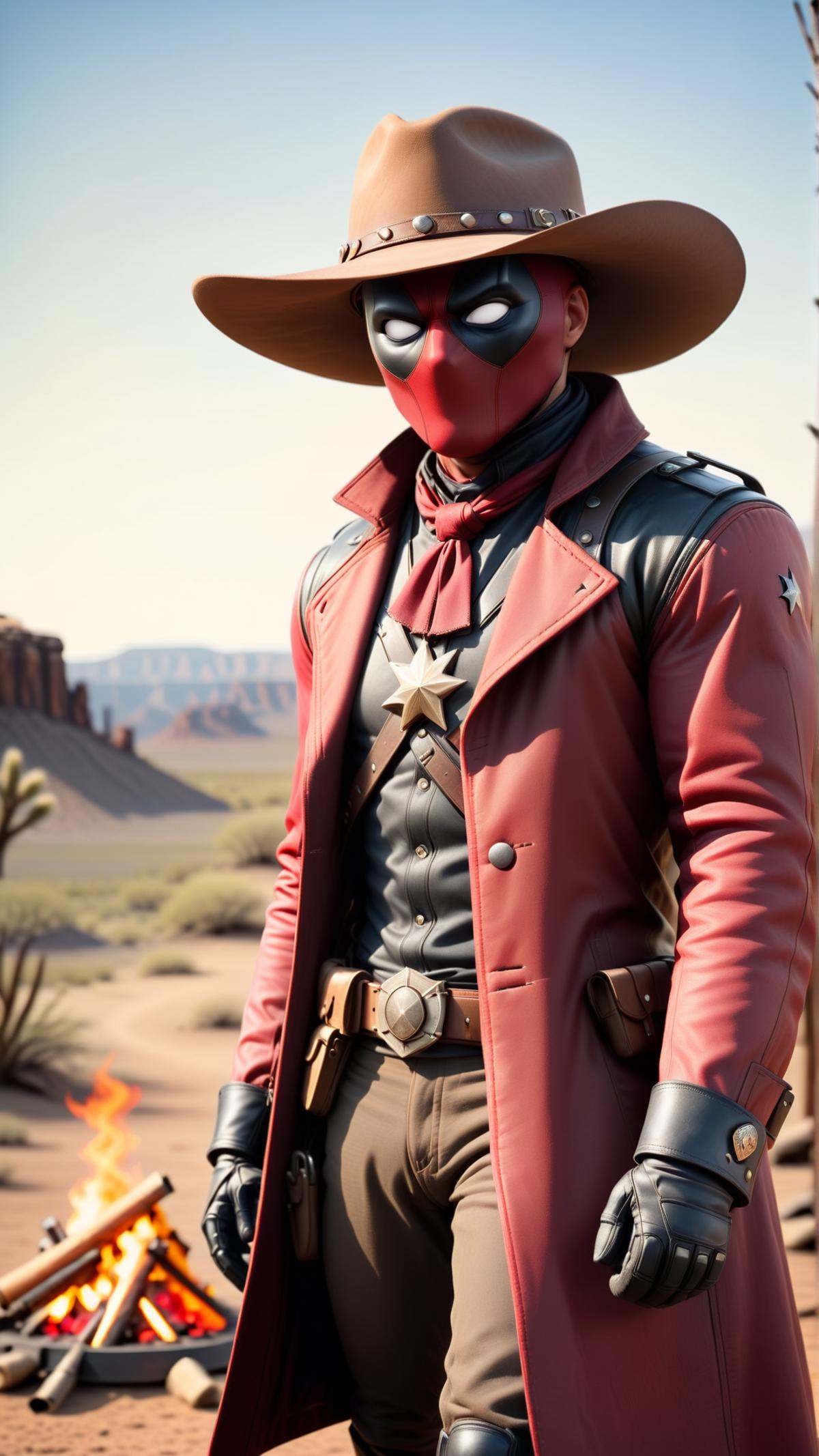 DeadpoolStyle portrait,  ,  looking down by mnemic on Tensor.Art