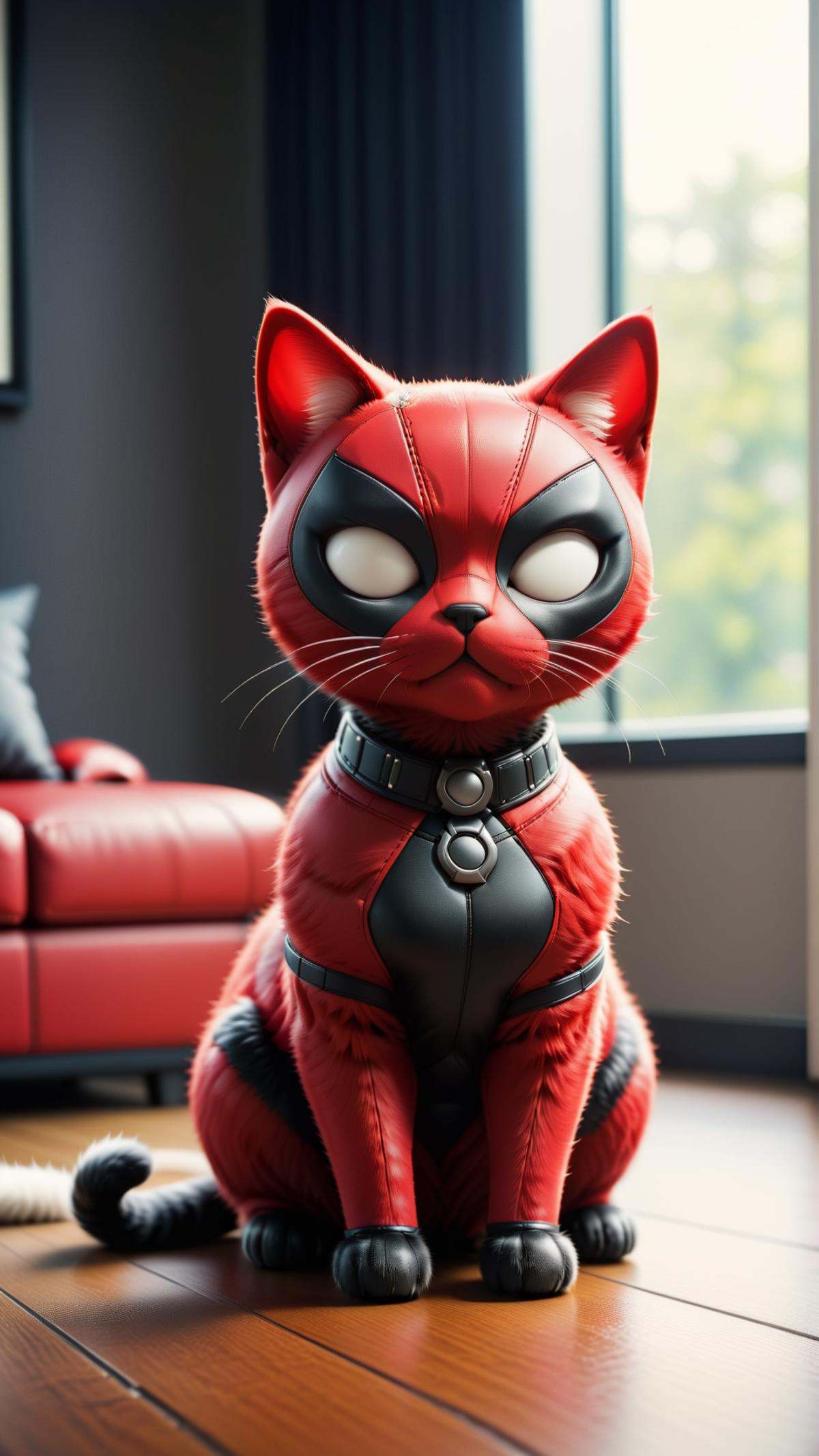 DeadpoolStyle cat body,  24mm, on Tensor.Art