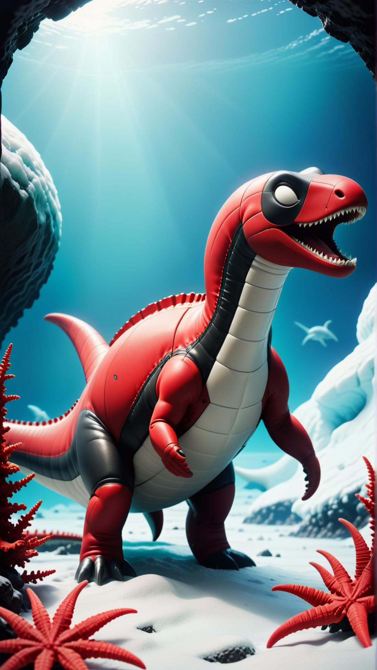 DeadpoolStyle extra-terrestrial plesiosaurs evolving in a harsh glacier-fed sea on an alien planet,  24mm, by mnemic on Te...