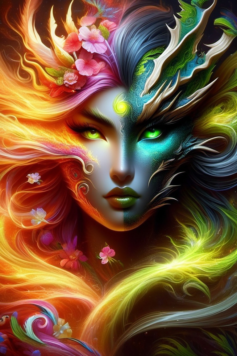 earth,  air,  fire and water dragon on Tensor.Art