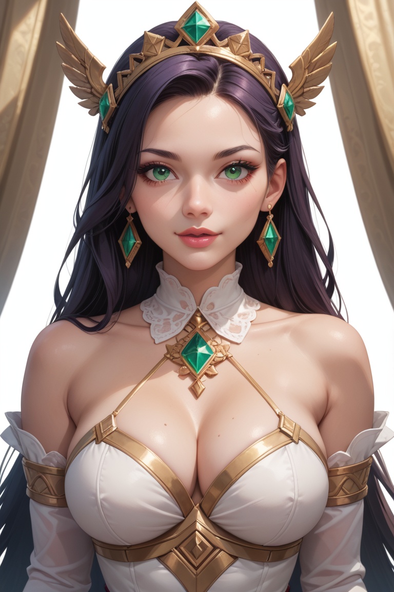 score_9, score_8_up, masterpiece, highres, green eyes, white background,  