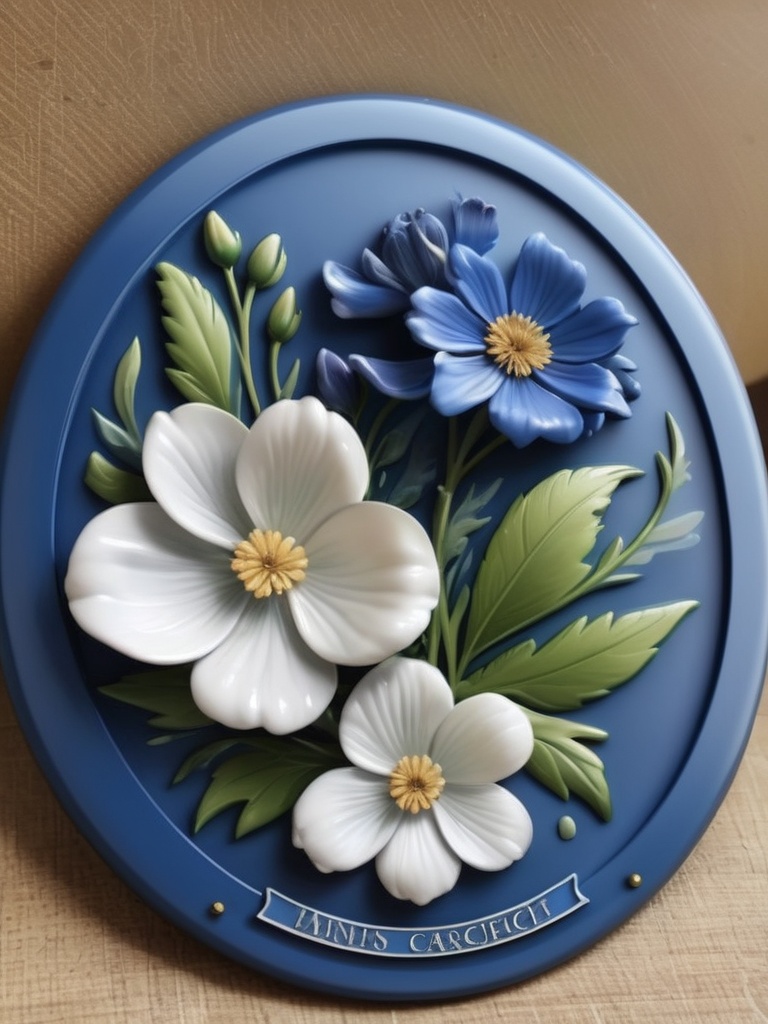 Masterpiece,  realistic. High quality. Blue badge. Flower on Tensor.Art