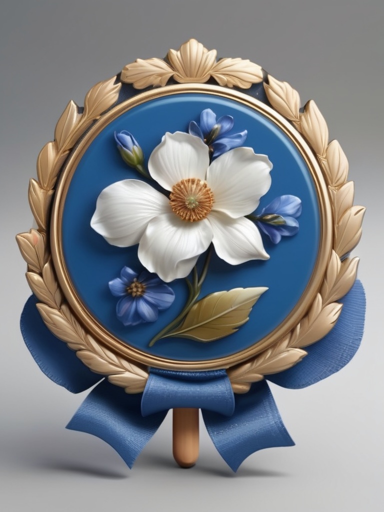Masterpiece,  realistic. High quality. Blue badge. Flower on Tensor.Art