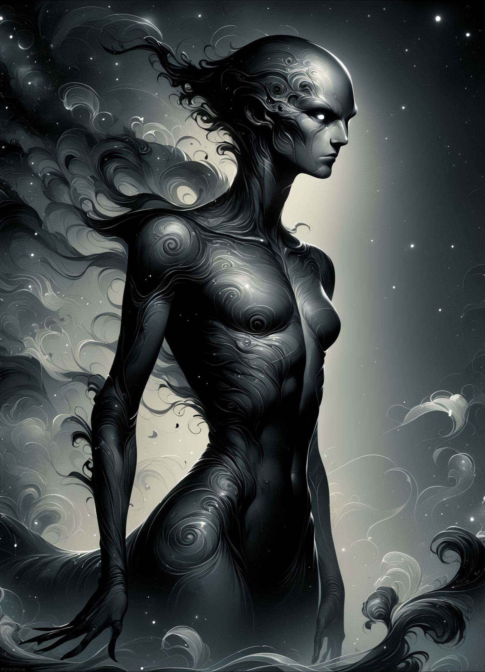 DonMN0c7urn4l1nkXL ink,  average scaled fantasy exo appendage-rich sentient being,  feathered appendages on Tensor.Art
