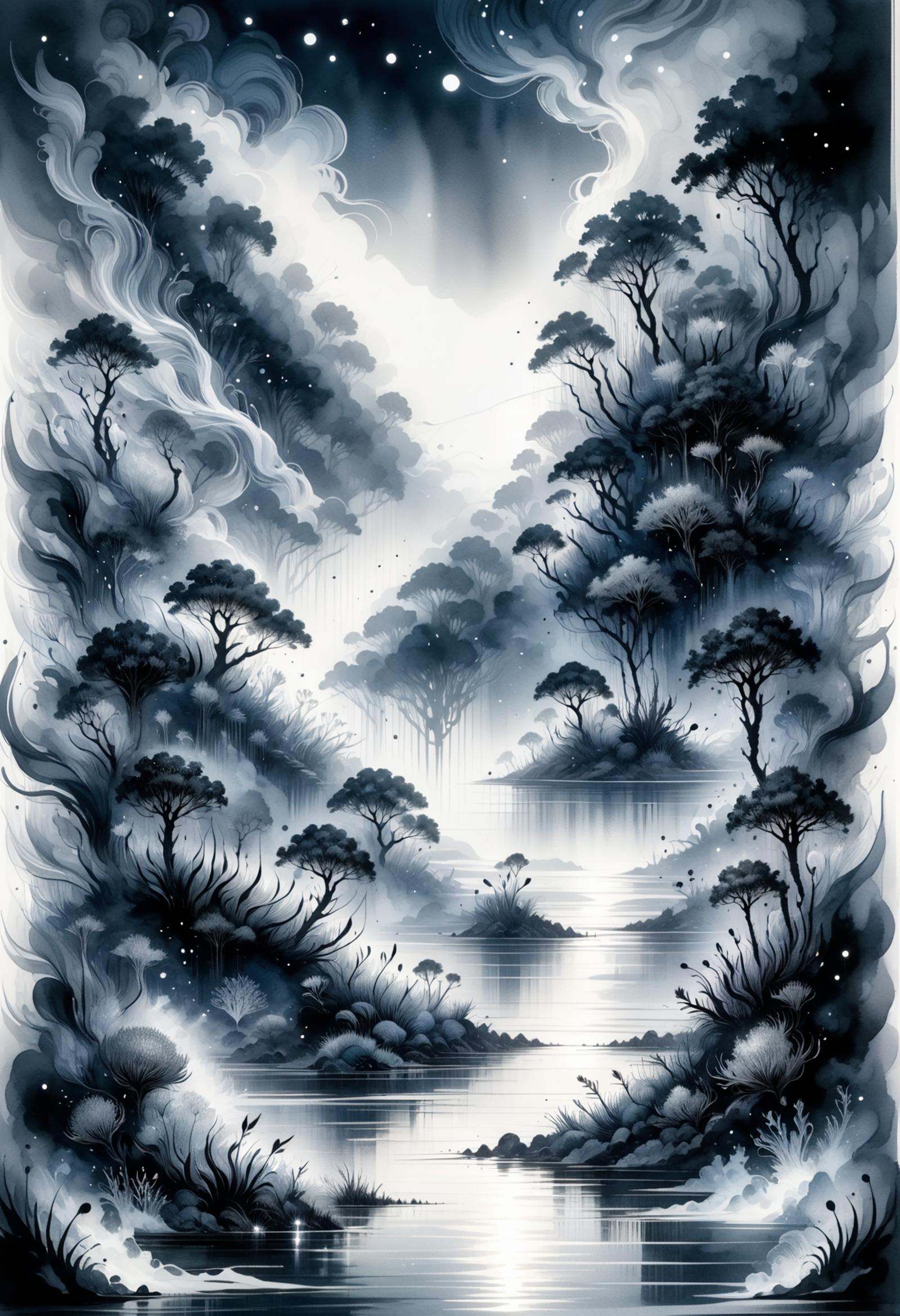 DonMN0c7urn4l1nkXL ink,  court in estuary biome on Tensor.Art