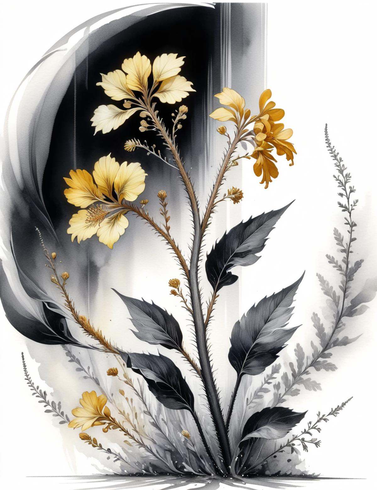 DonMN0c7urn4l1nkXL ink,  sprawling banded arching obovate plant,  corky texture lateral prickle on Tensor.Art