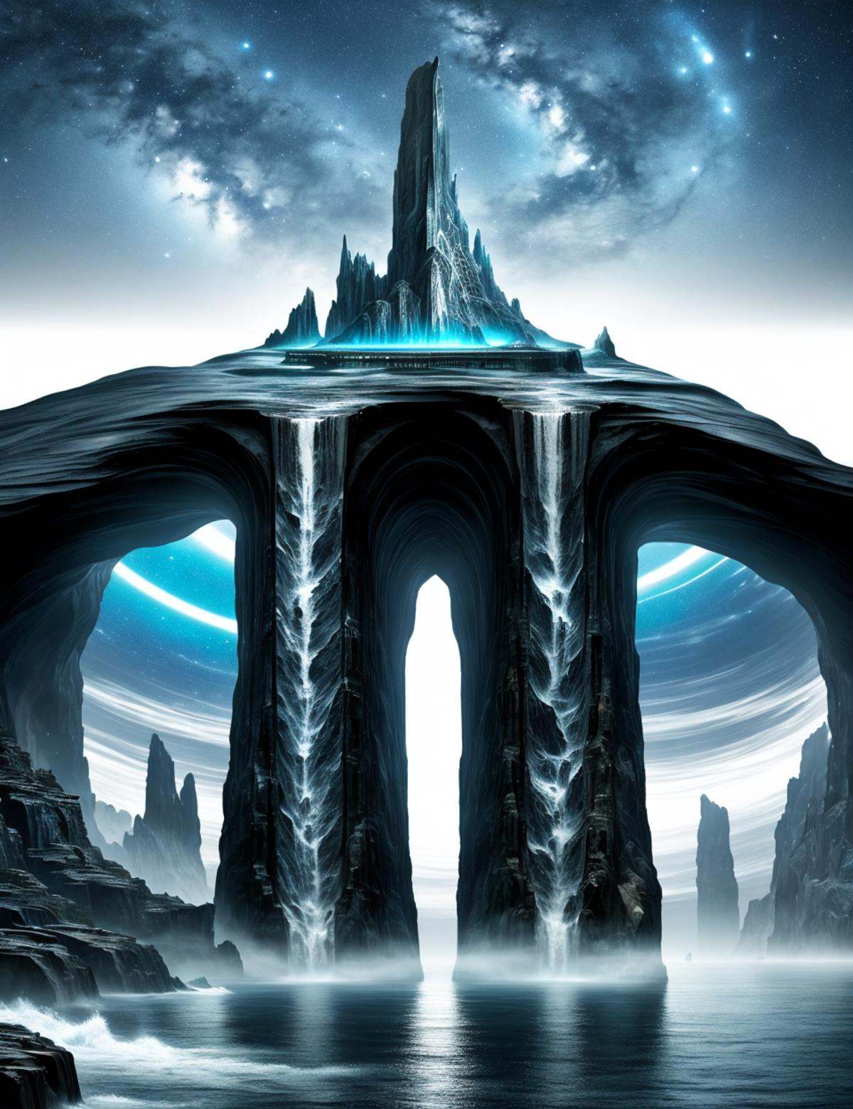 DonMN0c7urn4l1nk ink,  aphorism architecture time-travel scenarios sea caves,  celestial event on Tensor.Art