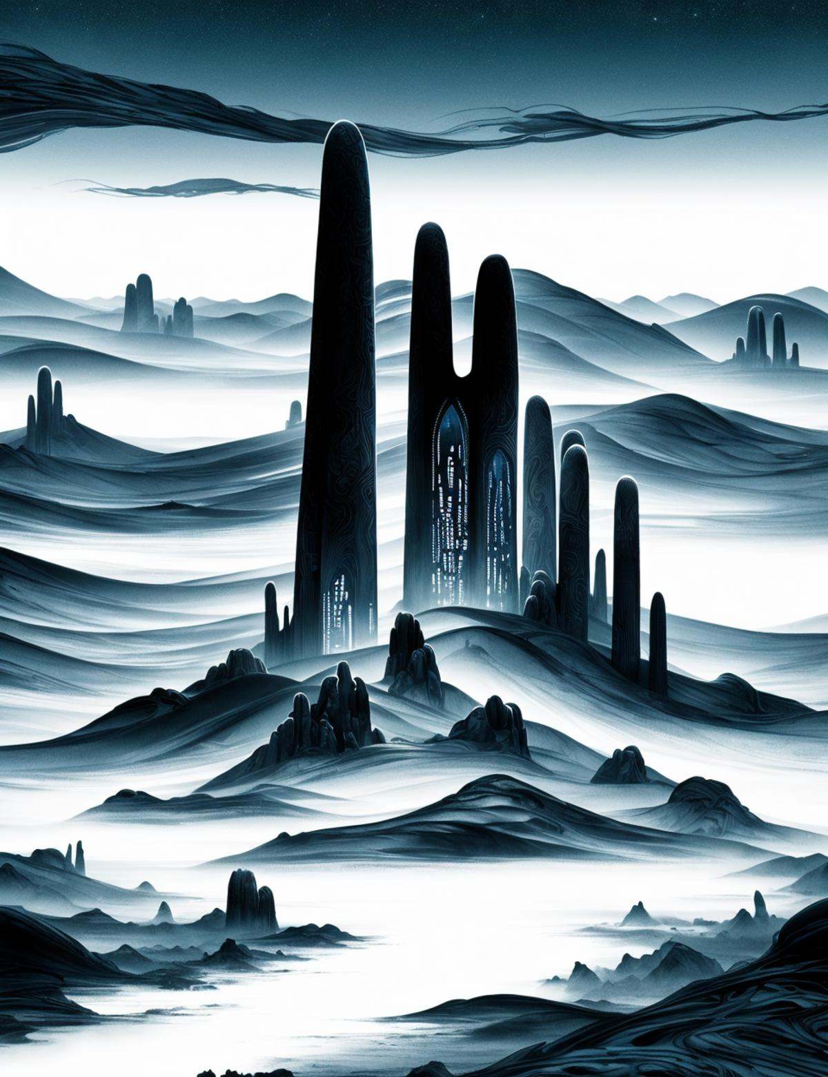 DonMN0c7urn4l1nk ink,  unparalleled masterwork architecture rural landscape desert,  bog orchids on Tensor.Art