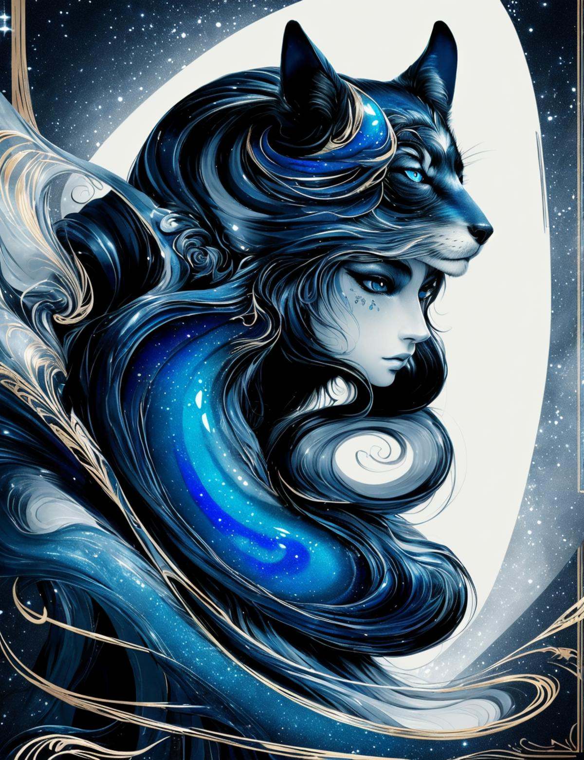 DonMN0c7urn4l1nk ink,  hairpin,  opalescent included (i2) lapis lazuli on Tensor.Art