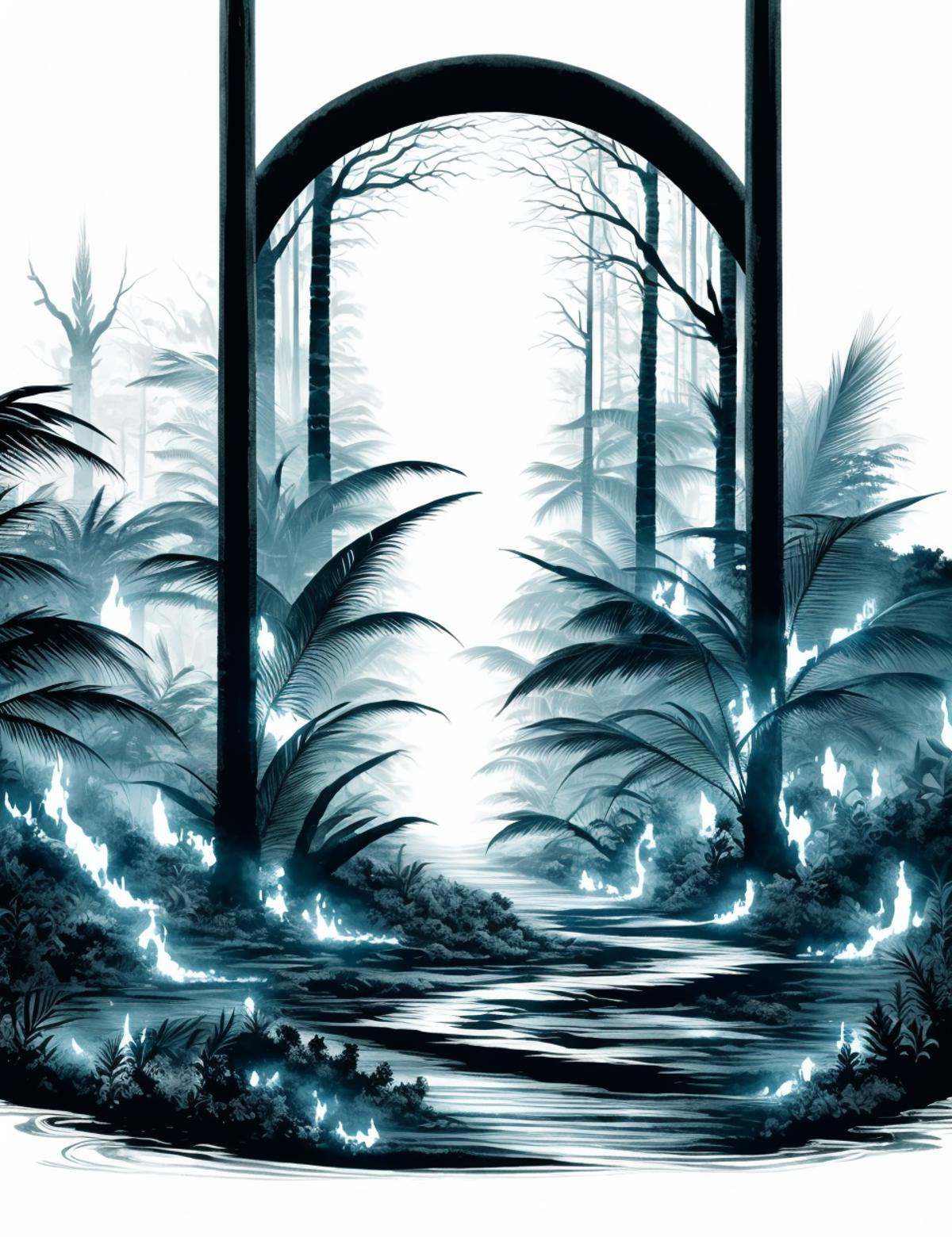 DonMN0c7urn4l1nk ink,  entrance in dry tropical forest biome on Tensor.Art