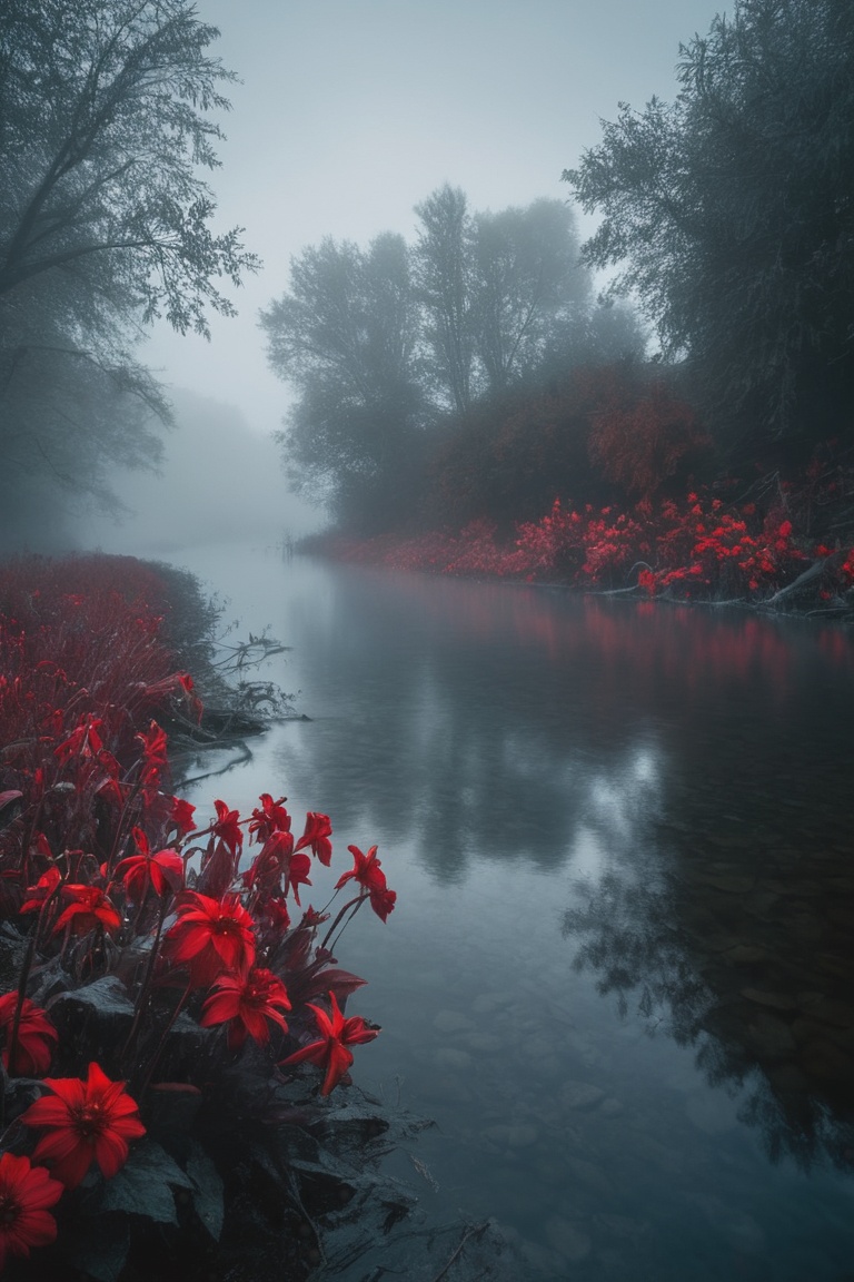 RAW photo,  masterpiece,  Dying red flowers on Tensor.Art