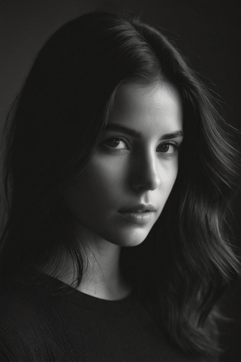 RAW photo ,  cinematic film still fashion photography portrait of 1girl with neutral face,  grainy on Tensor.Art