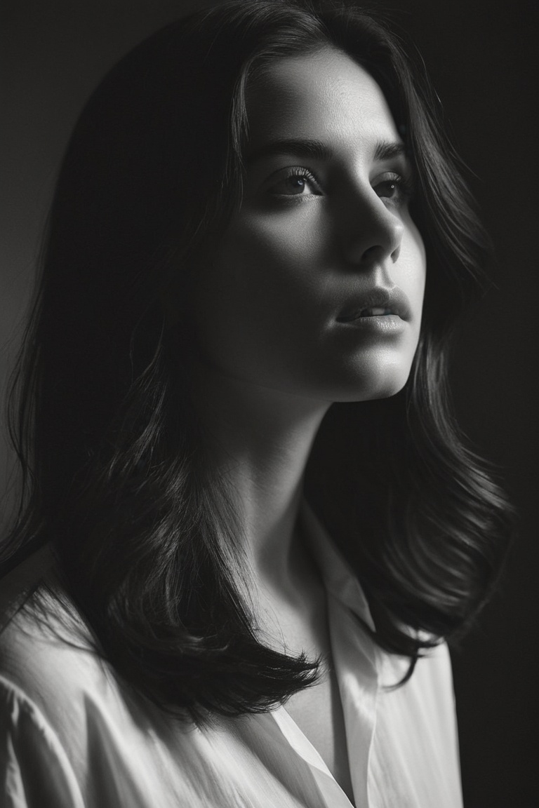 RAW photo ,  cinematic film still fashion photography portrait of 1girl with neutral face,  grainy on Tensor.Art