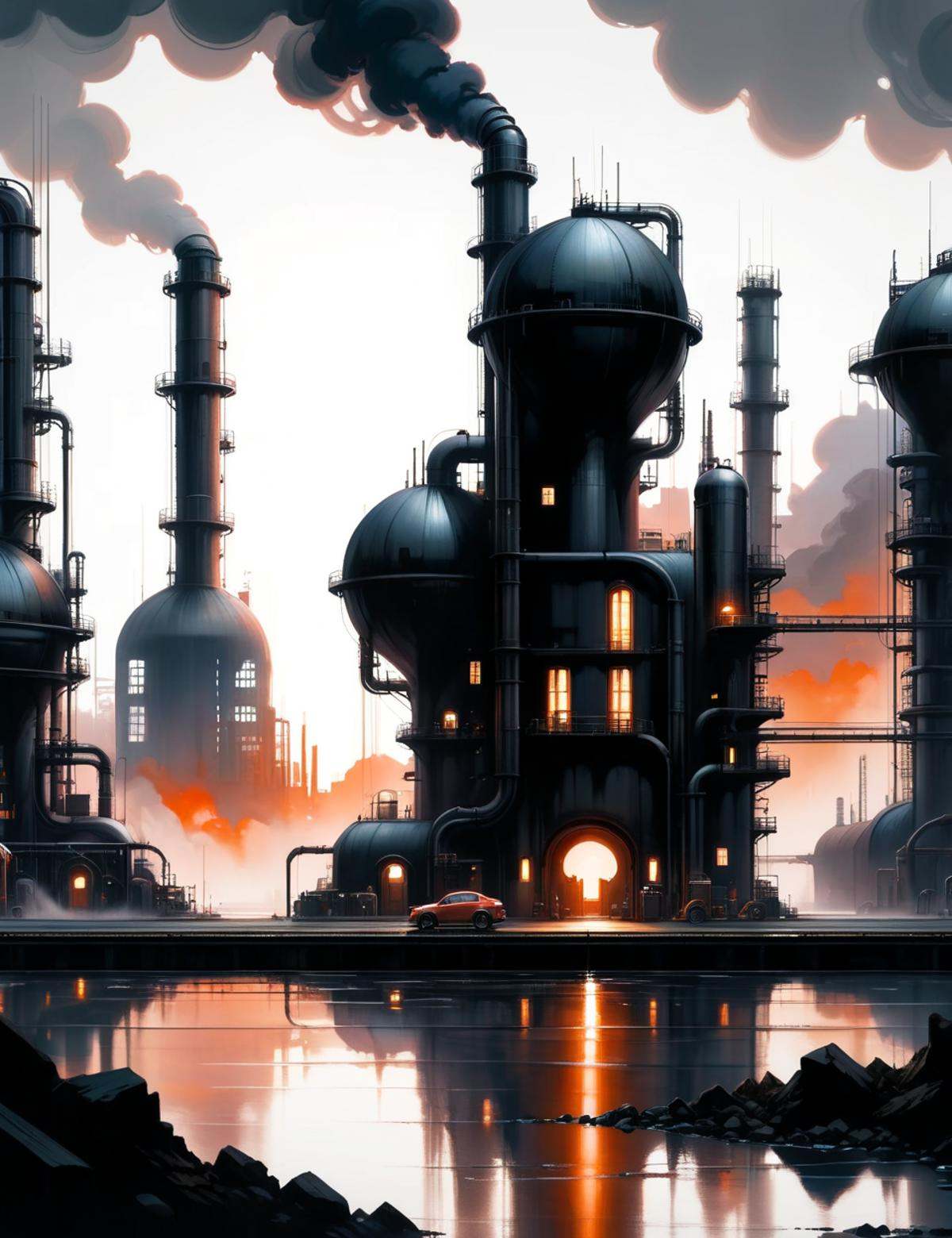 DonMW45h3d0u7XL industrial city home in urban biome on Tensor.Art