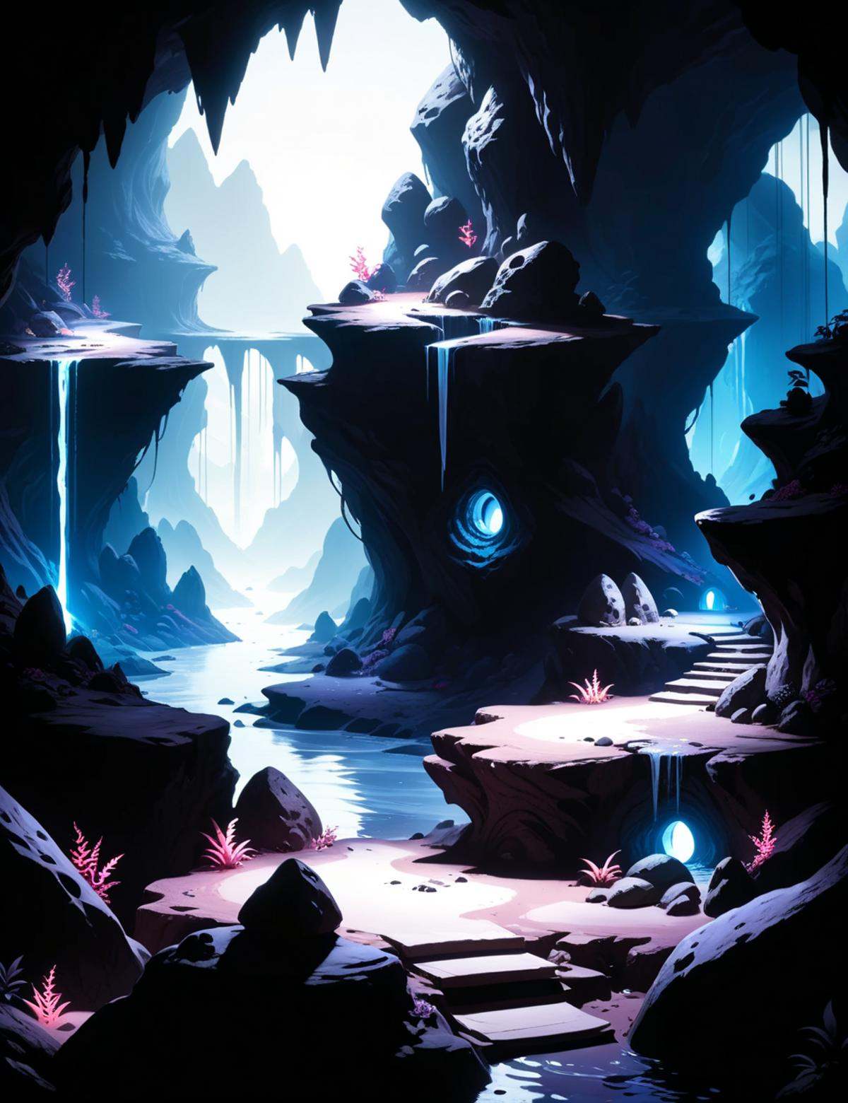 DonMW45h3d0u7XL the nocturnal academy in cave biome on Tensor.Art