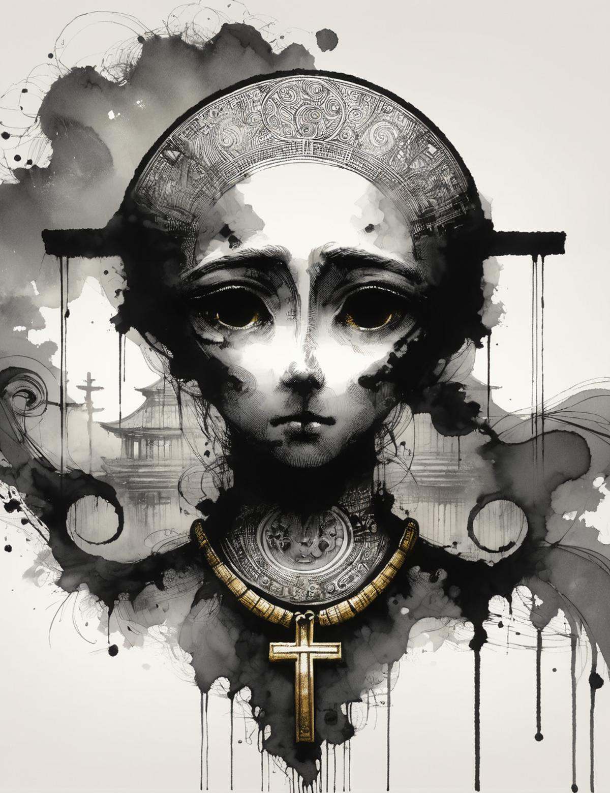 DonMW45h3d0u7XL,  ink,  washed-out on Tensor.Art