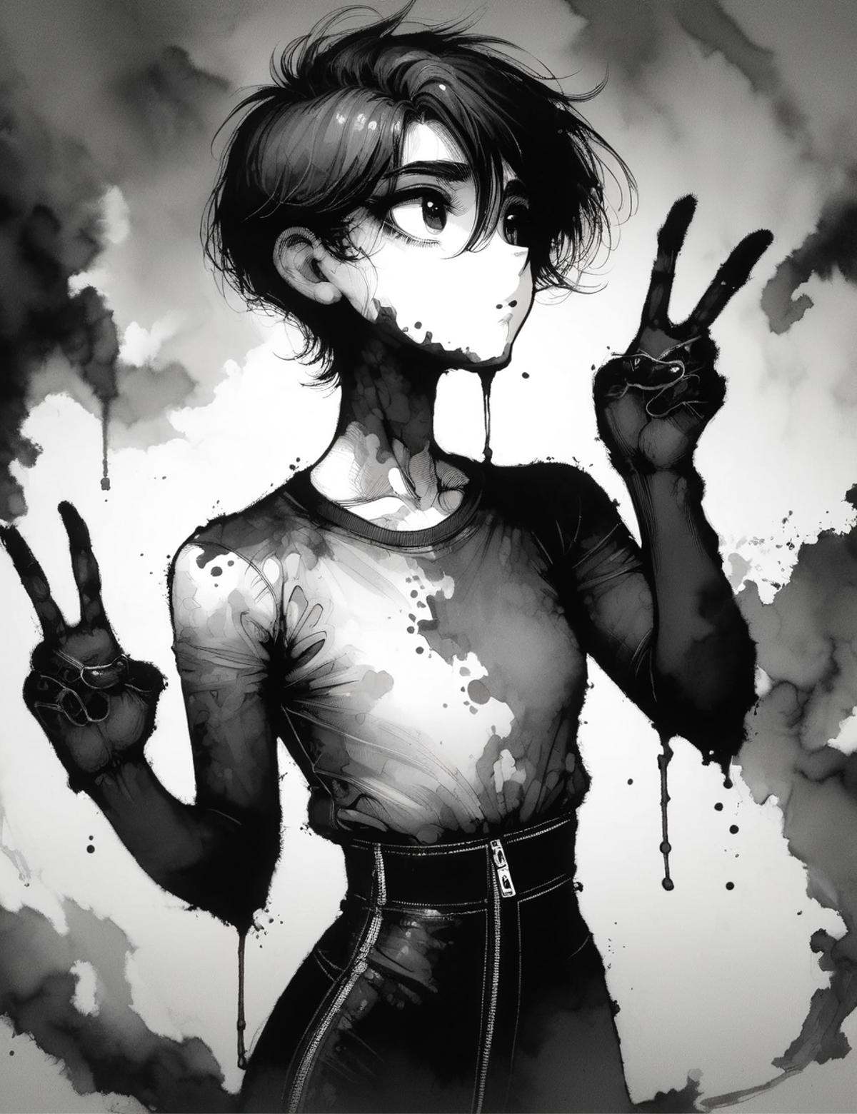 DonMW45h3d0u7XL,  ink,  washed-out on Tensor.Art