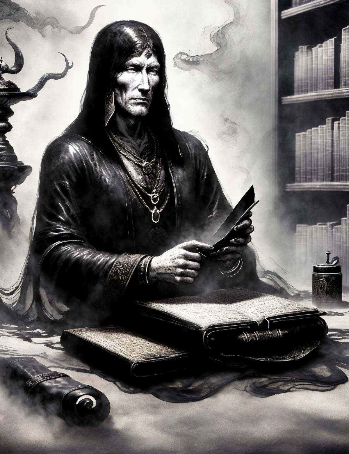 DonMW45h3d0u7 ink,  washed-out,  mystic manuscripts on Tensor.Art