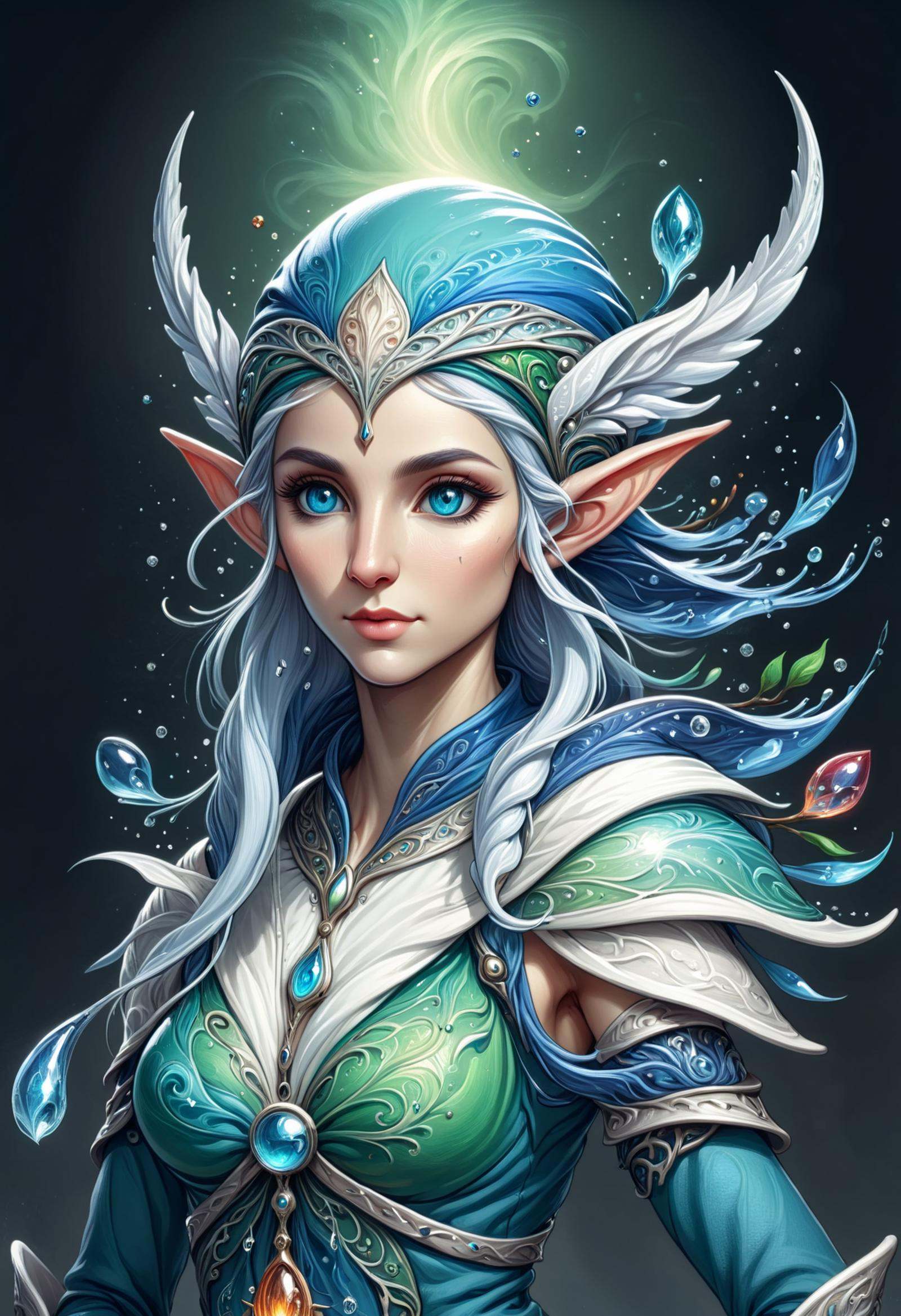 DonMW4t3r3l3XL female elf,  chronomancer,  headgear on Tensor.Art