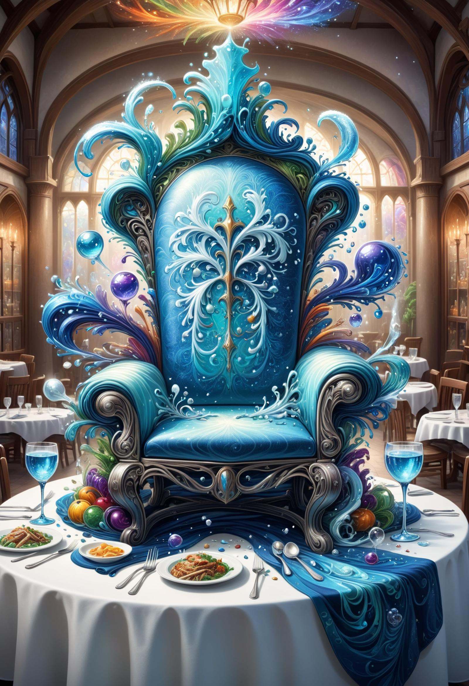 DonMW4t3r3l3XL magic academy,  murmurs of satisfied diners dining hall,  serving stations on Tensor.Art