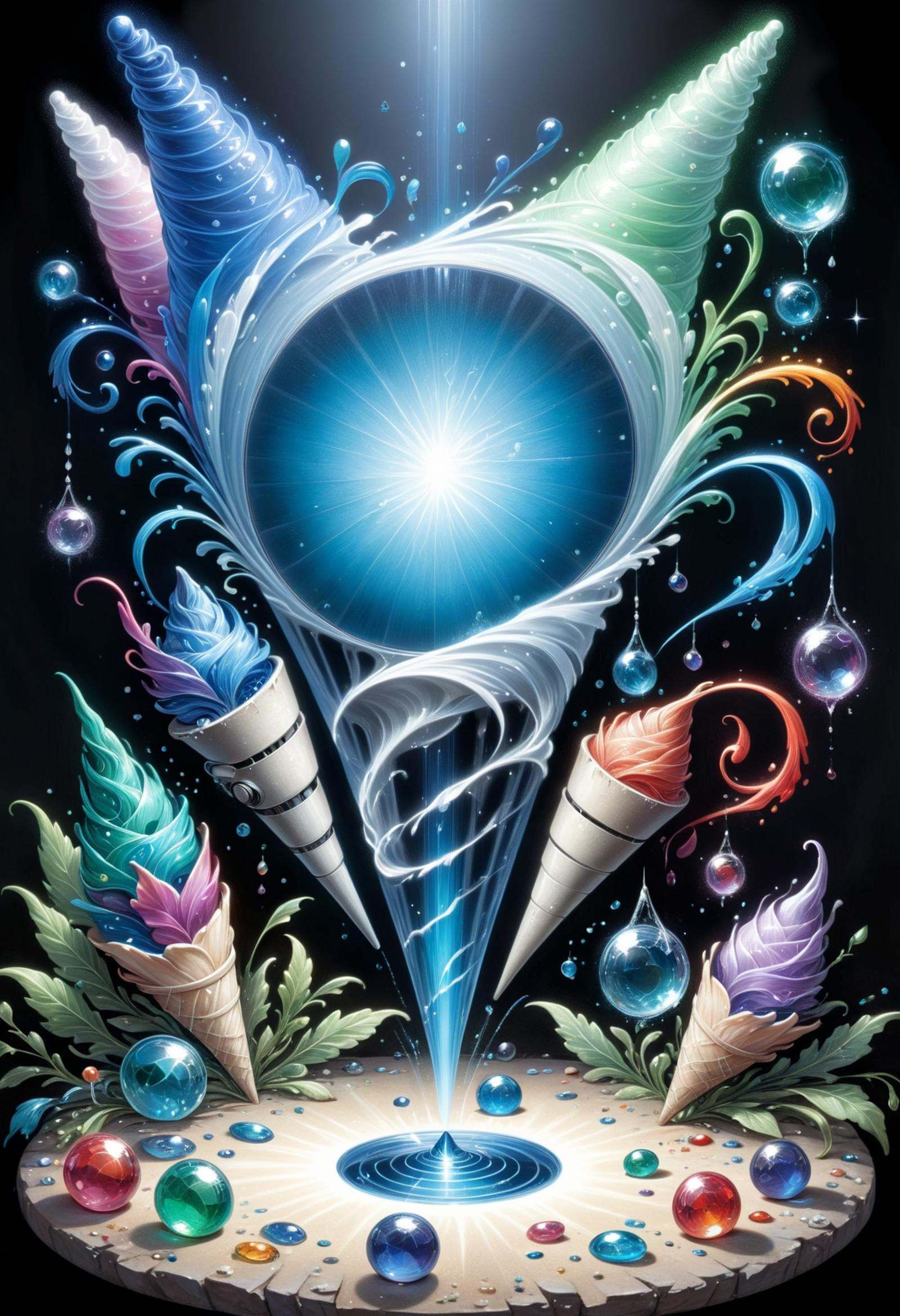 DonMW4t3r3l3XL echoing tones crystal resonance chamber,  sound-proof partitions,  energy dispersal units on Tensor.Art