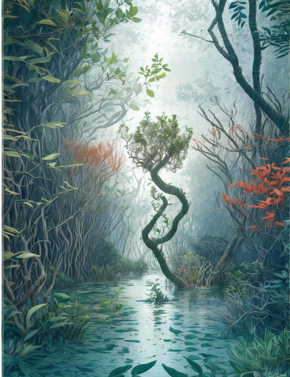 DonMW4t3r3l3 orifice in mangrove forest biome on Tensor.Art