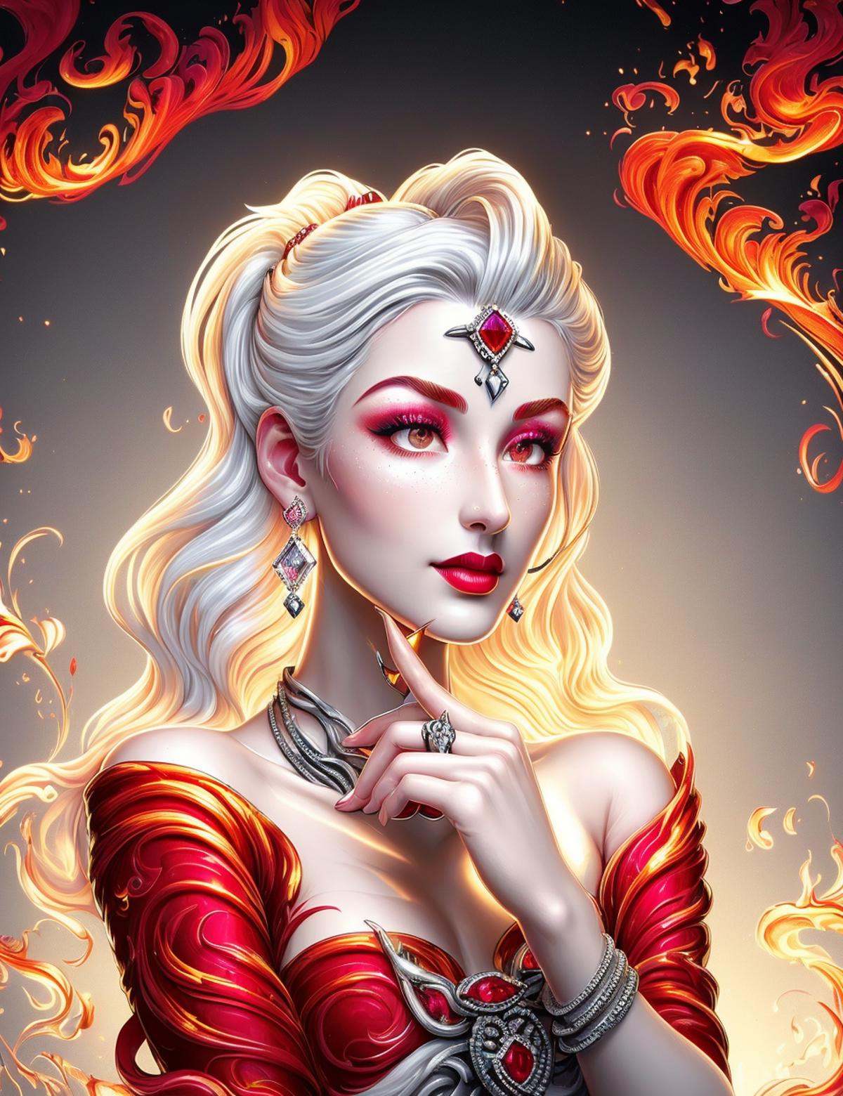 DonMF1r33l3 fire,  nose ring,  shimmering flawless ruby on Tensor.Art