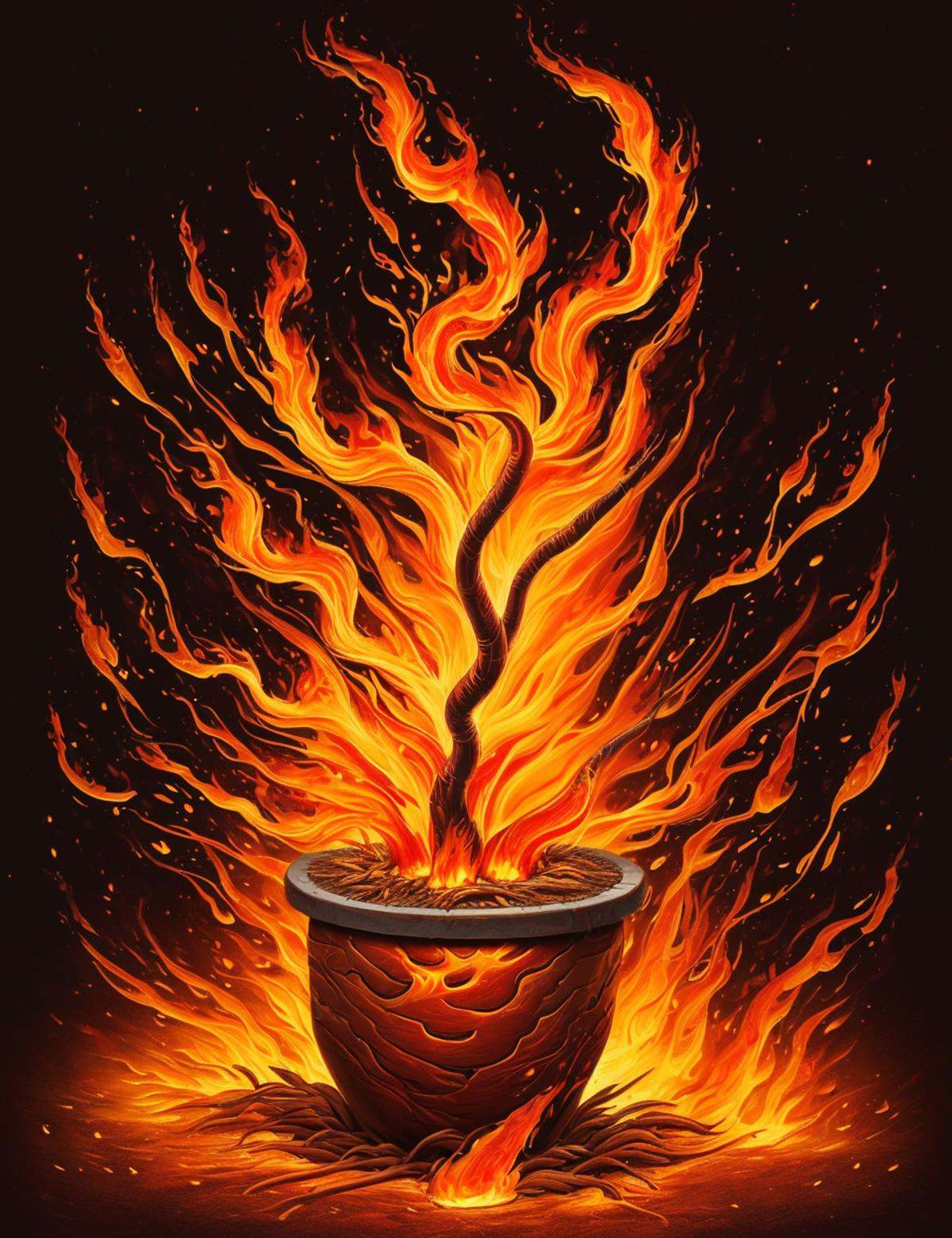 DonMF1r33l3 fire,  diarylide brown solid plant on Tensor.Art