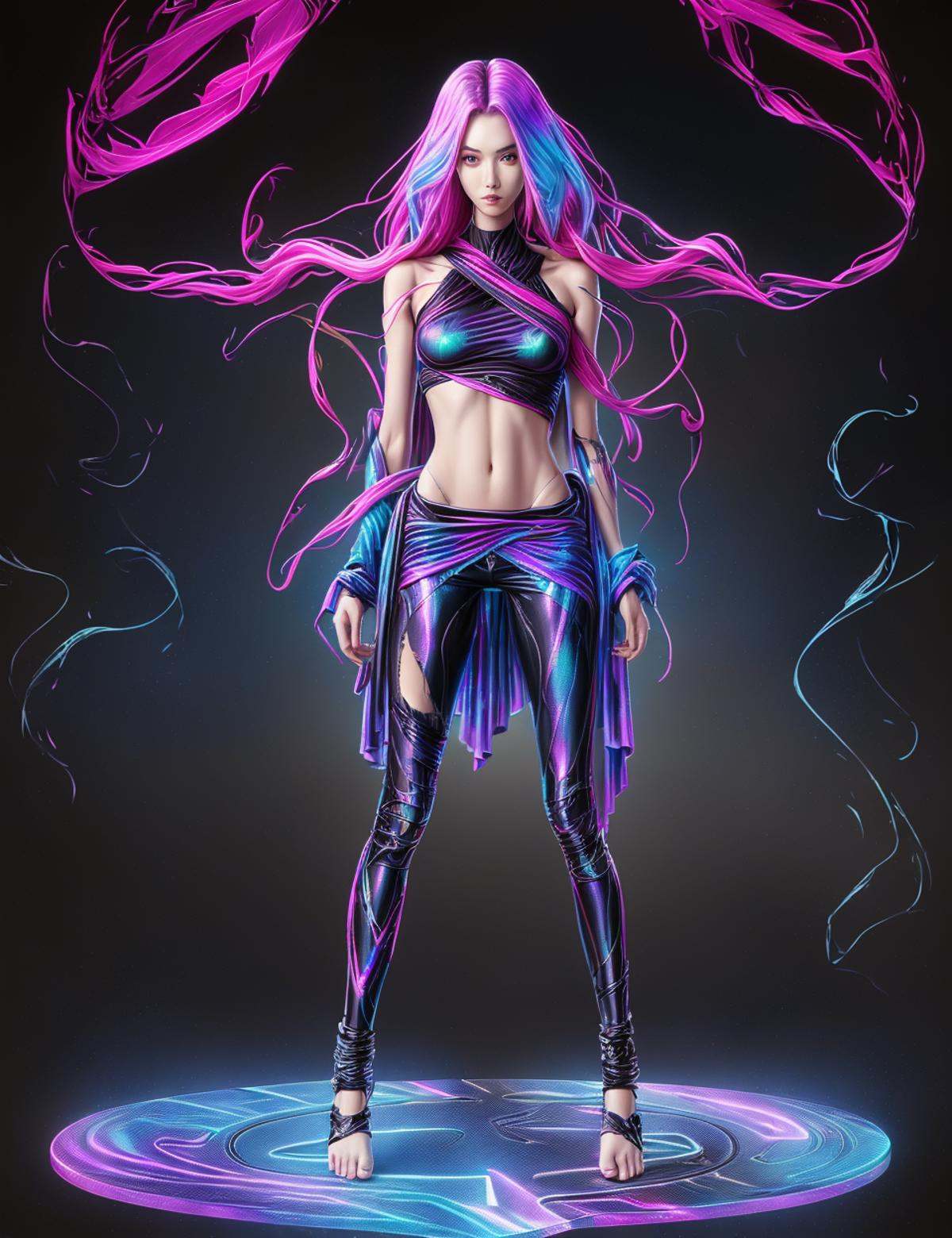 DonMF1r33l3 draped lower body clothing,  holographic fabric,  slender on Tensor.Art