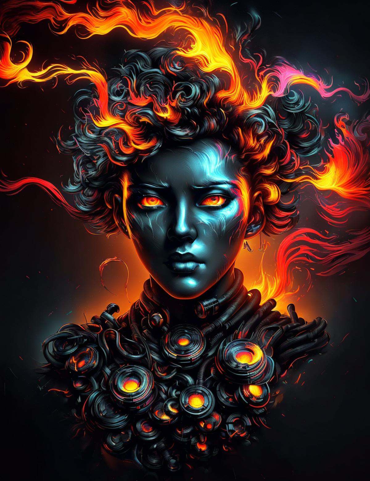 DonMF1r33l3 fire,  conceptual art,  tech noir on Tensor.Art