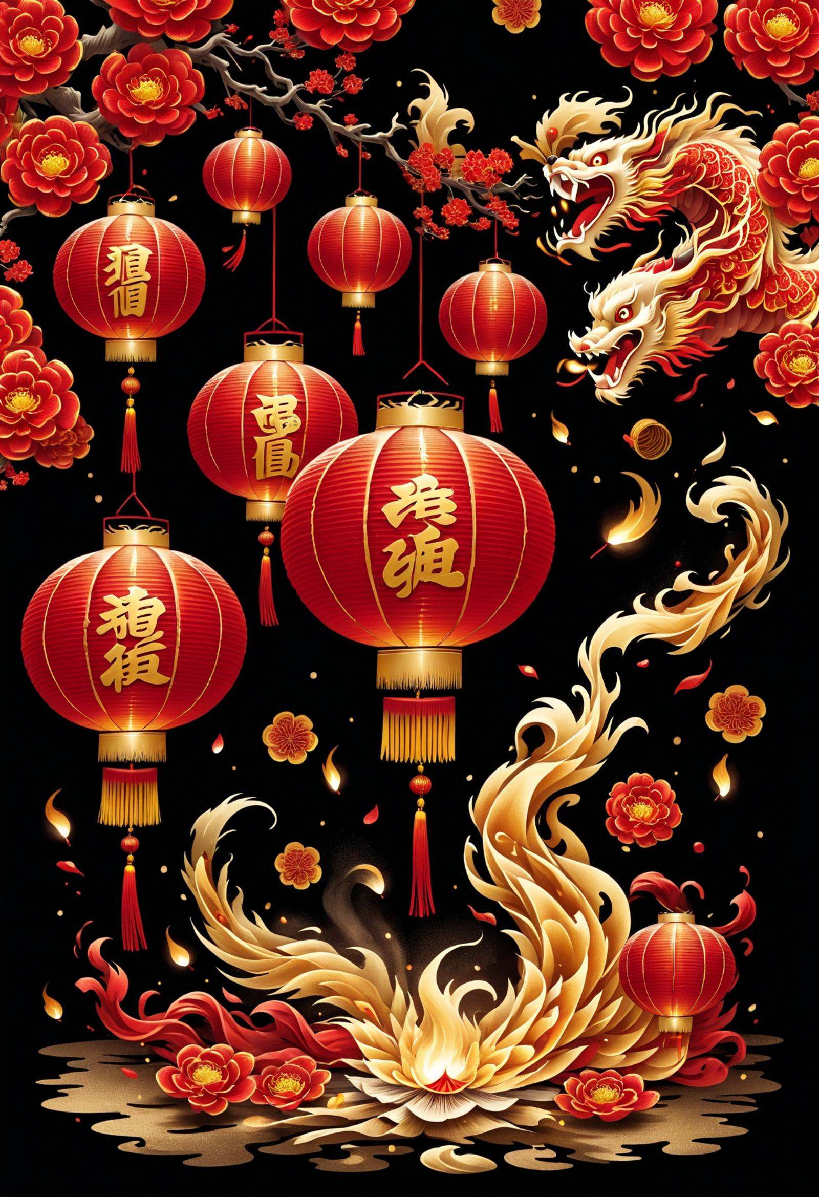 DonMF1r33l3XL lunar newyear,  Paper cutting,  Bustling on Tensor.Art