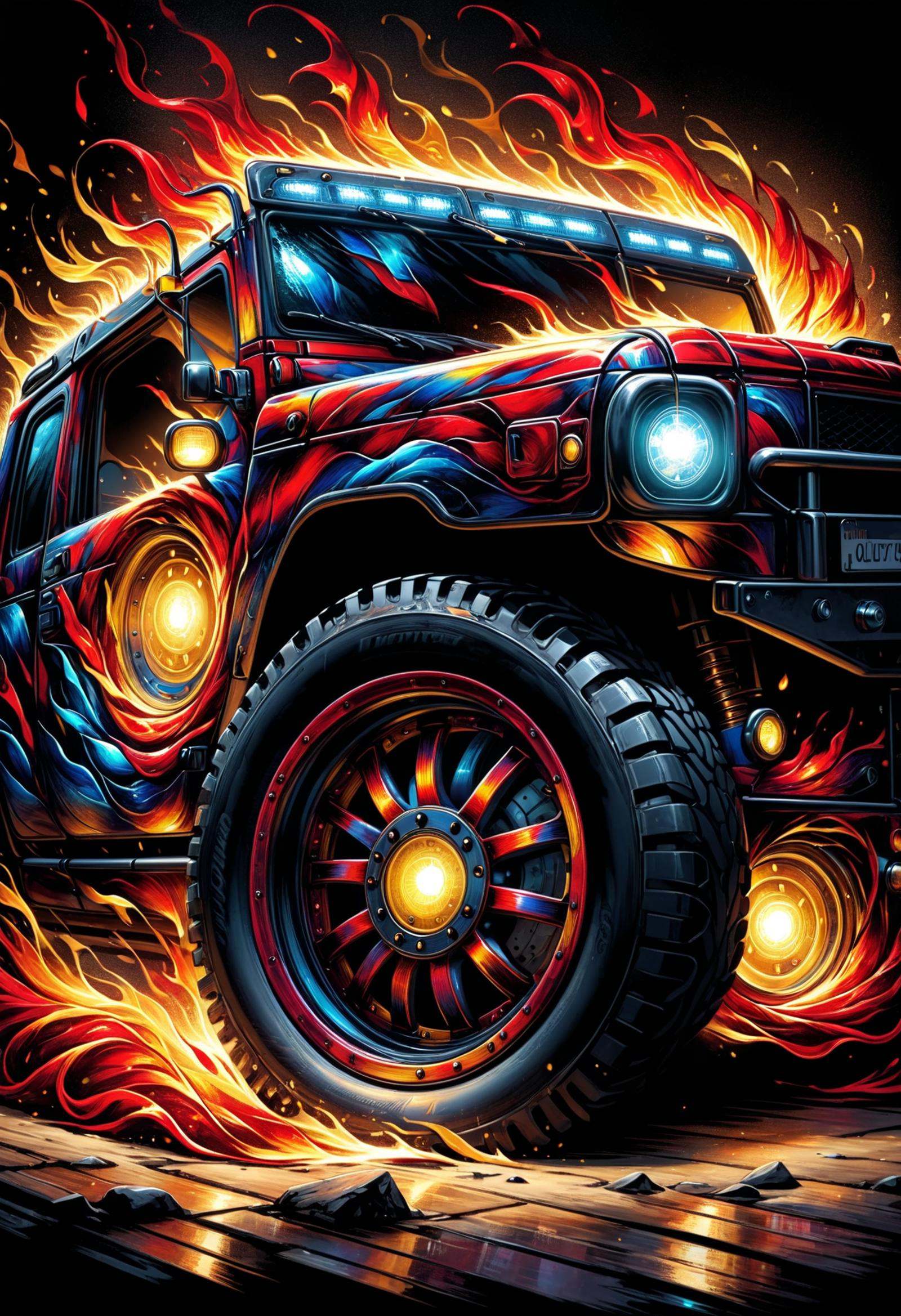 DonMF1r33l3XL Conveyance,  stained glass,  cargo area light on Tensor.Art