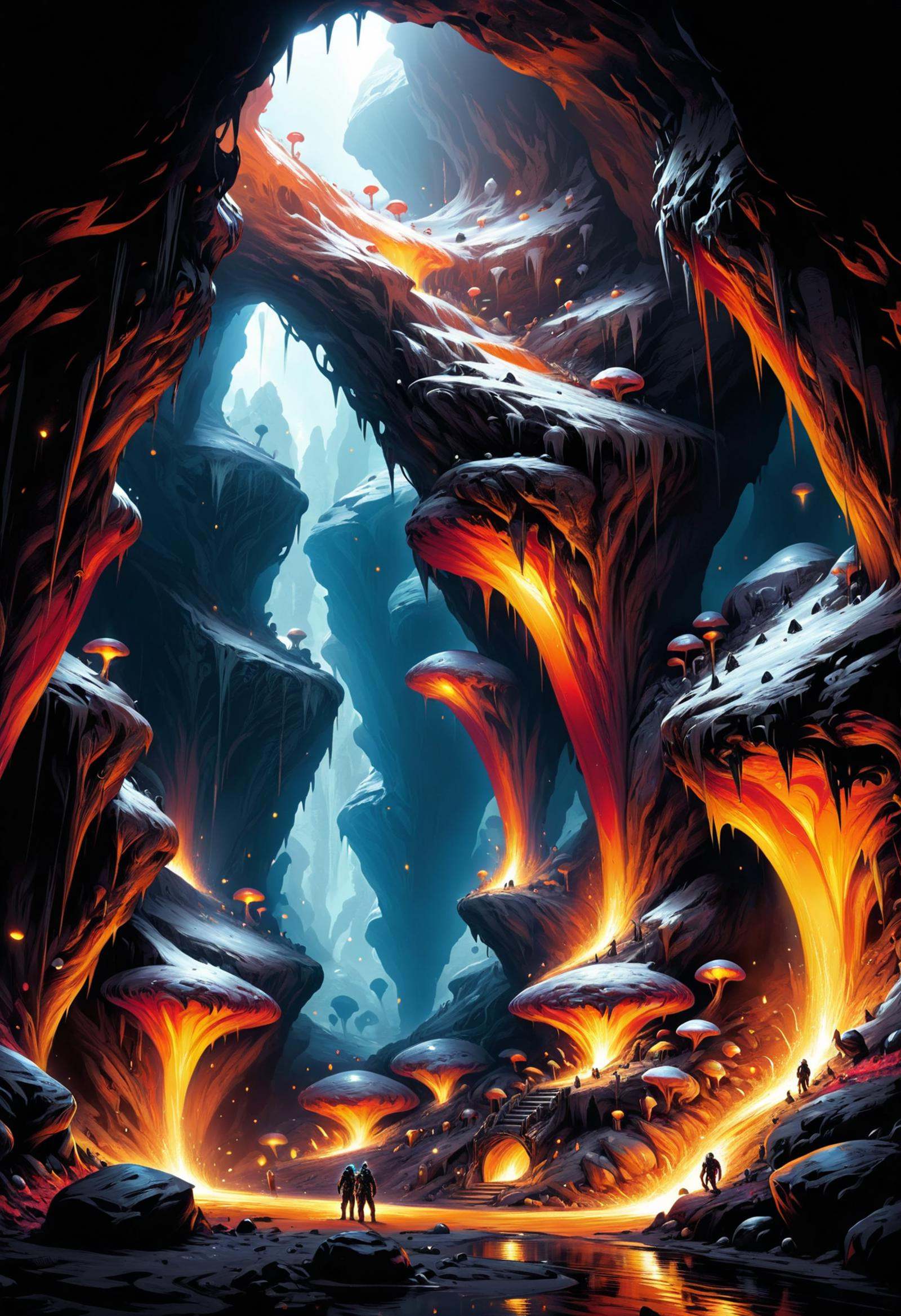 DonMF1r33l3XL exchange enclave in cave biome on Tensor.Art
