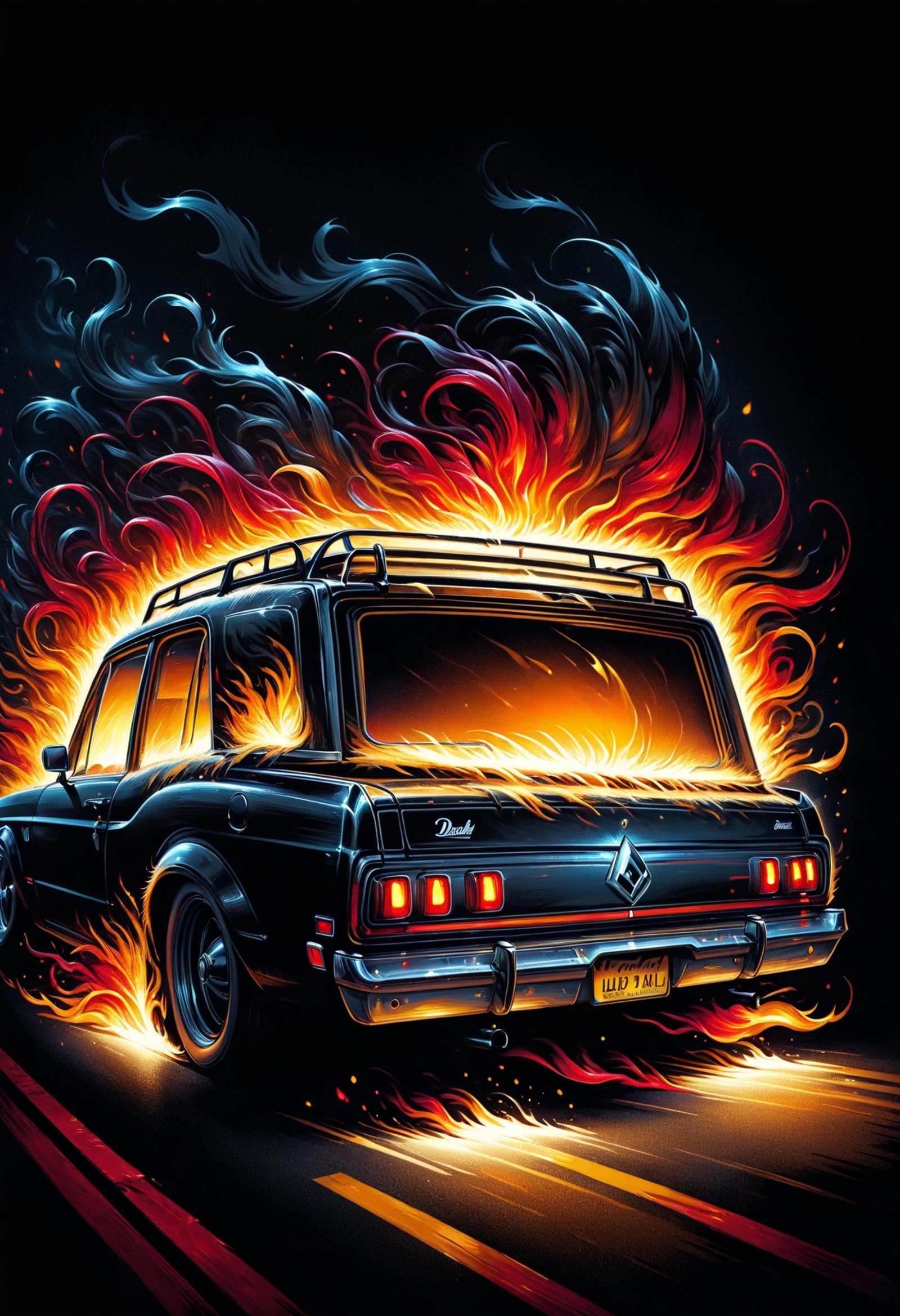 DonMF1r33l3XL gigantic Conveyance,  turn signal lights,  roof box on Tensor.Art