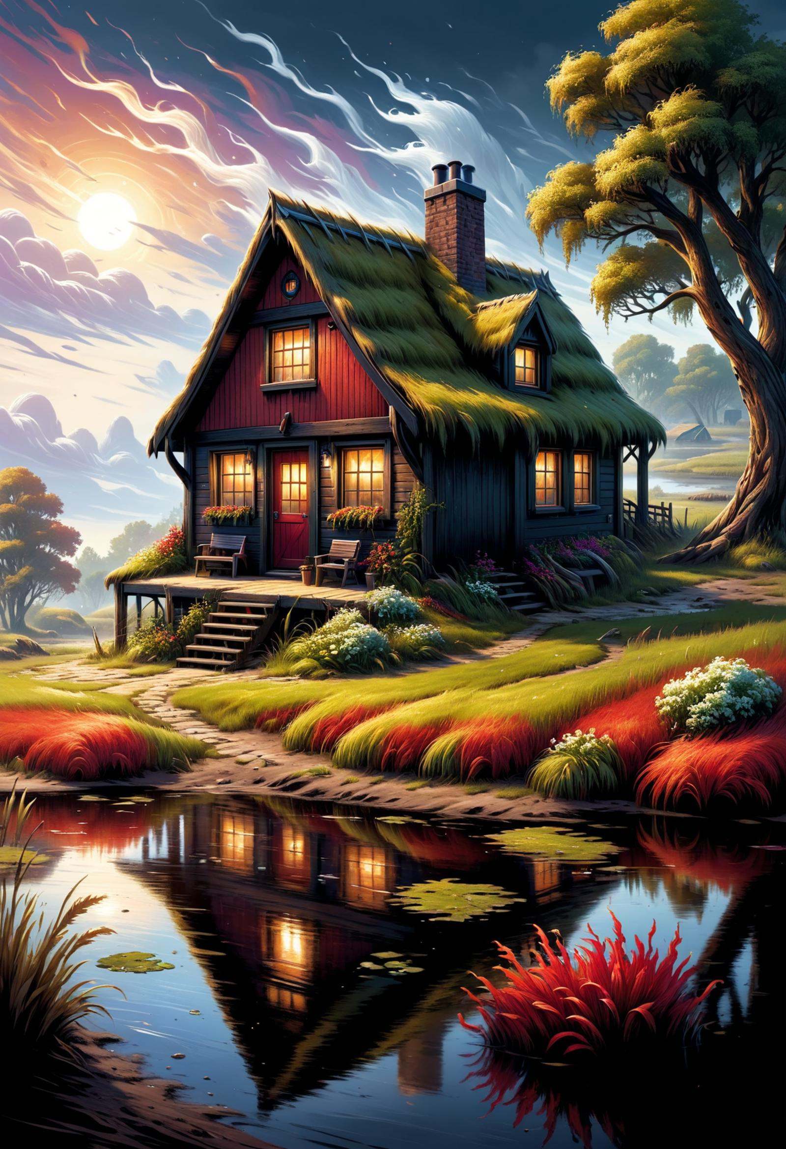 DonMF1r33l3XL hamlet cottage in marsh biome on Tensor.Art